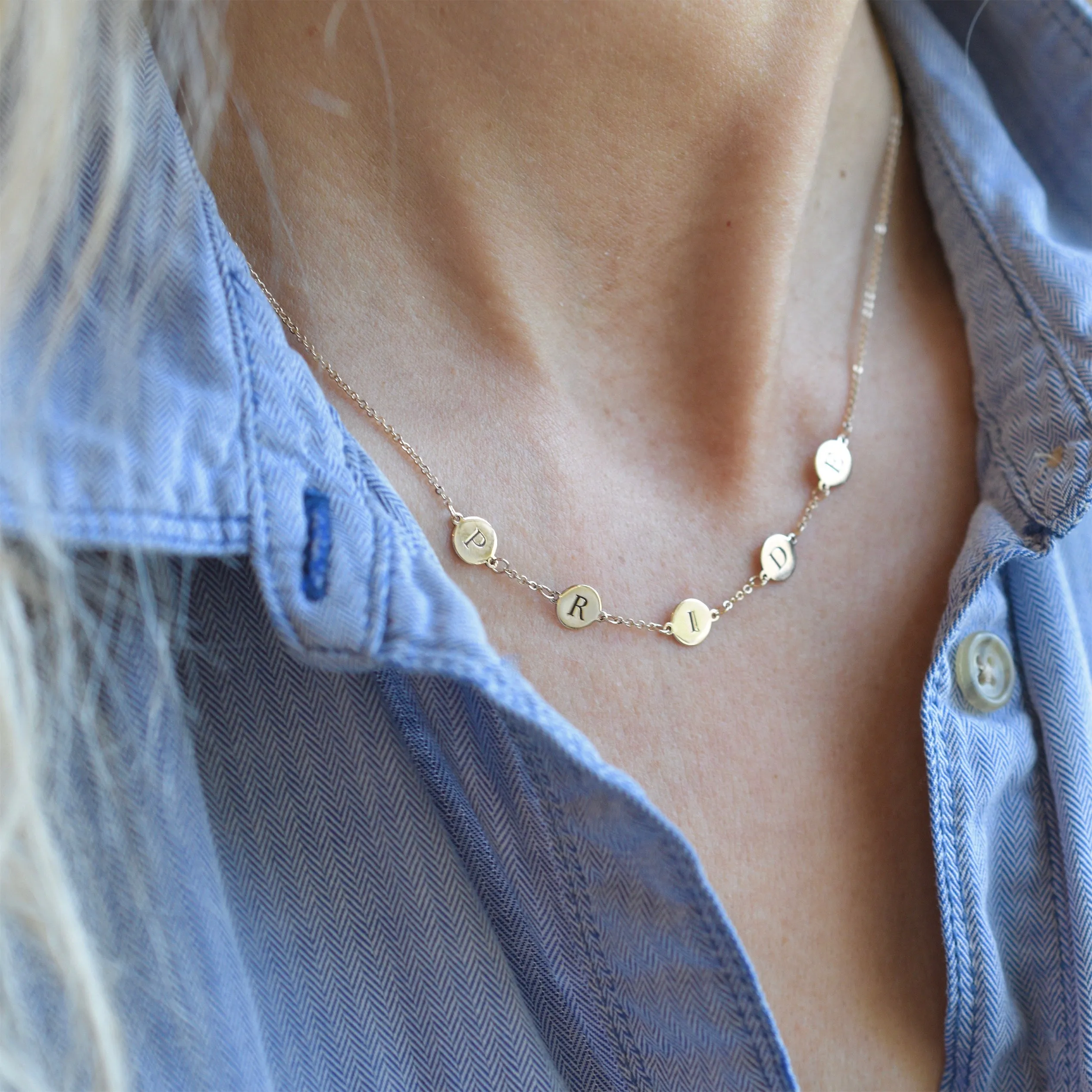 Pride Letter Necklace in 14k Gold sold by Haverhill product image thumbnail 2