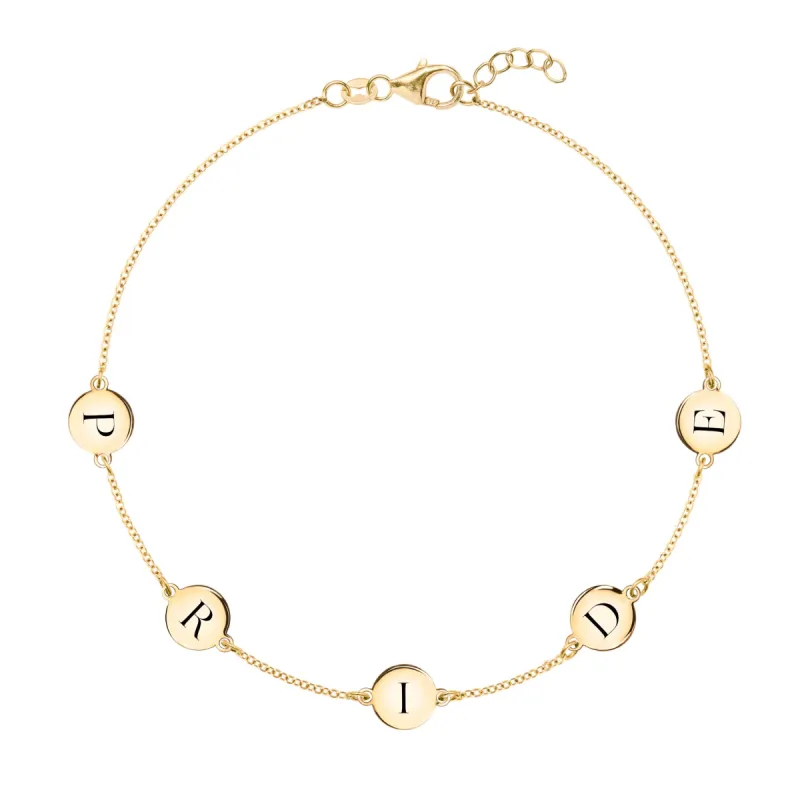 Pride Letter Bracelet in 14k Gold sold by Haverhill