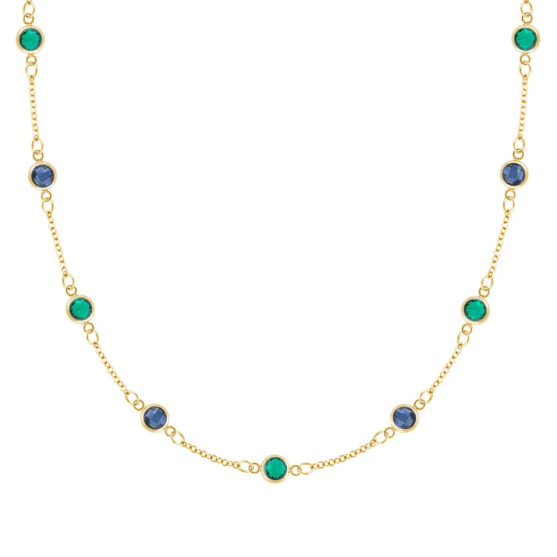 Terra 9 Stone Necklace in 14k Gold sold by Haverhill
