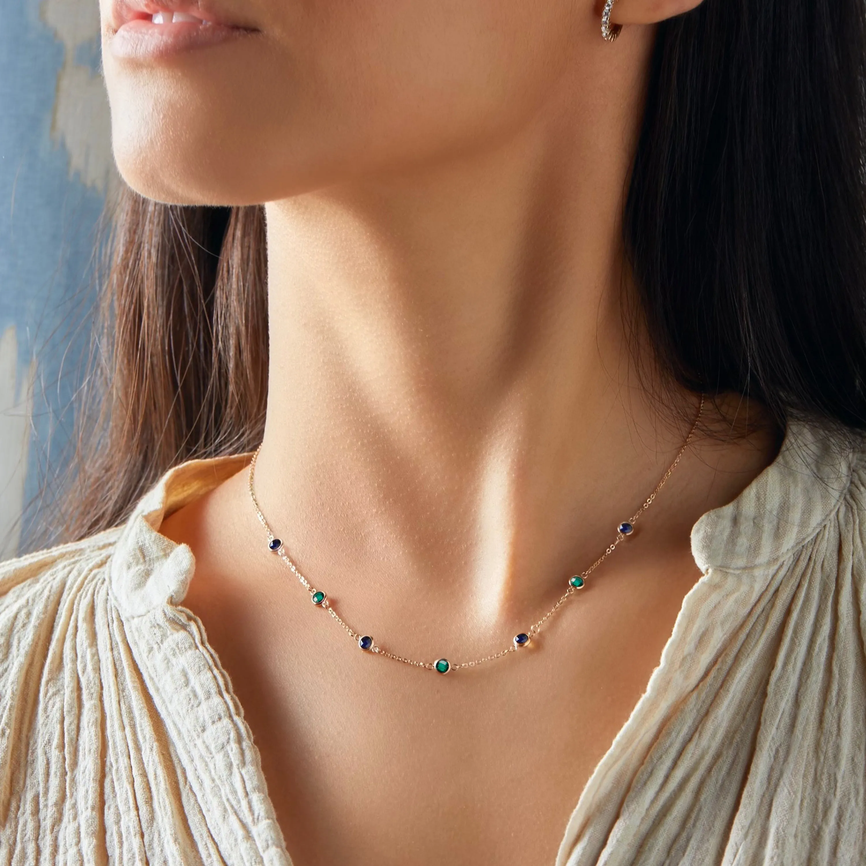 Terra 7 Stone Necklace in 14k Gold sold by Haverhill product image thumbnail 2