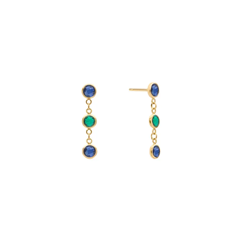 Terra 3 Stone Earrings in 14k Gold sold by Haverhill