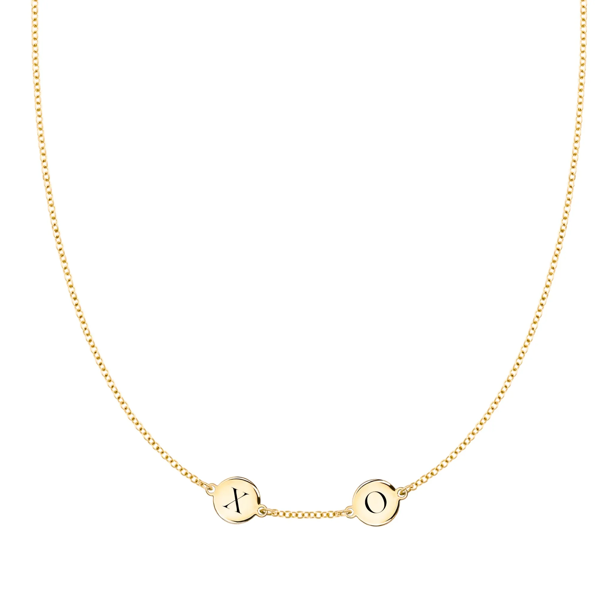 XO Necklace in 14k Gold sold by Haverhill