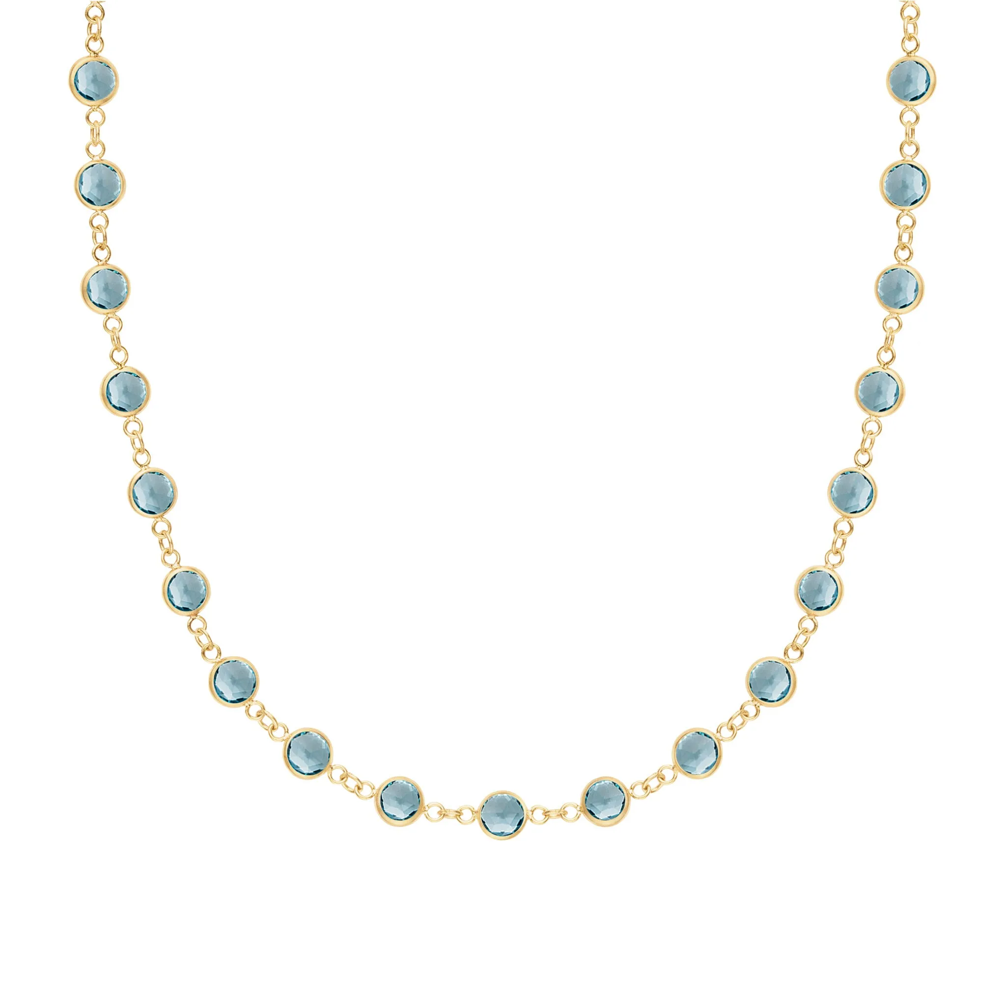 Newport Nantucket Blue Topaz Necklace in 14k Gold (December) sold by Haverhill