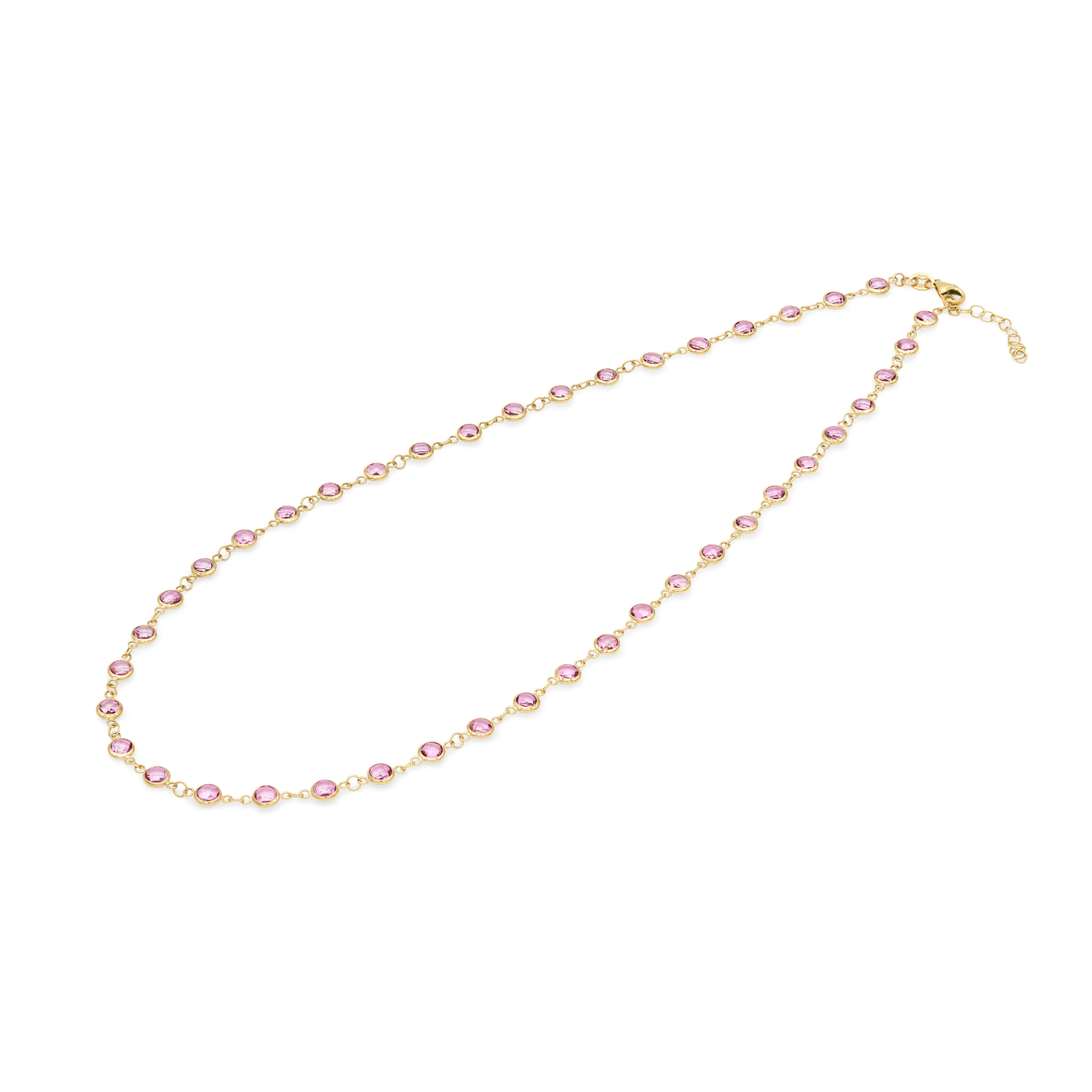 Newport Pink Sapphire Necklace in 14k Gold (October) sold by Haverhill product image thumbnail 5