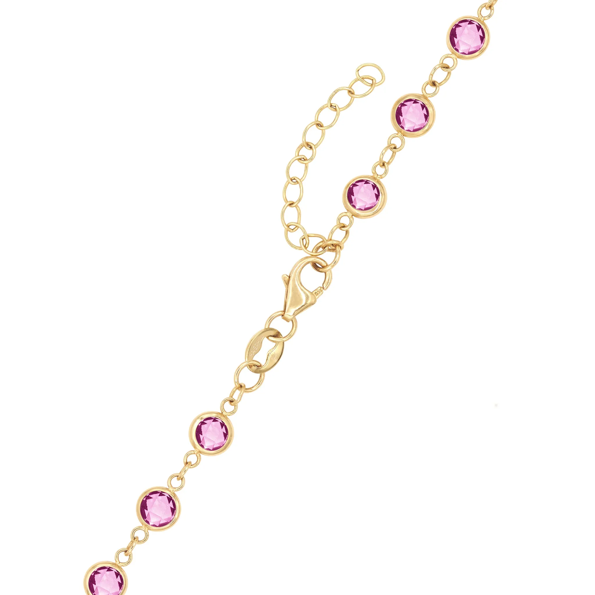 Newport Pink Sapphire Necklace in 14k Gold (October) sold by Haverhill product image thumbnail 4