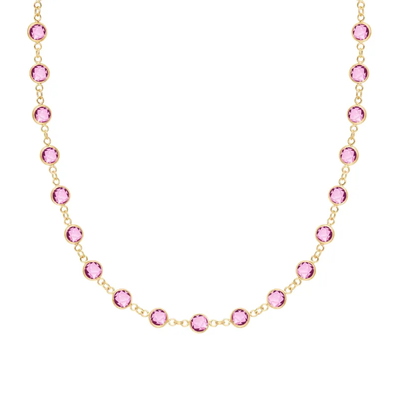 Newport Pink Sapphire Necklace in 14k Gold (October) sold by Haverhill