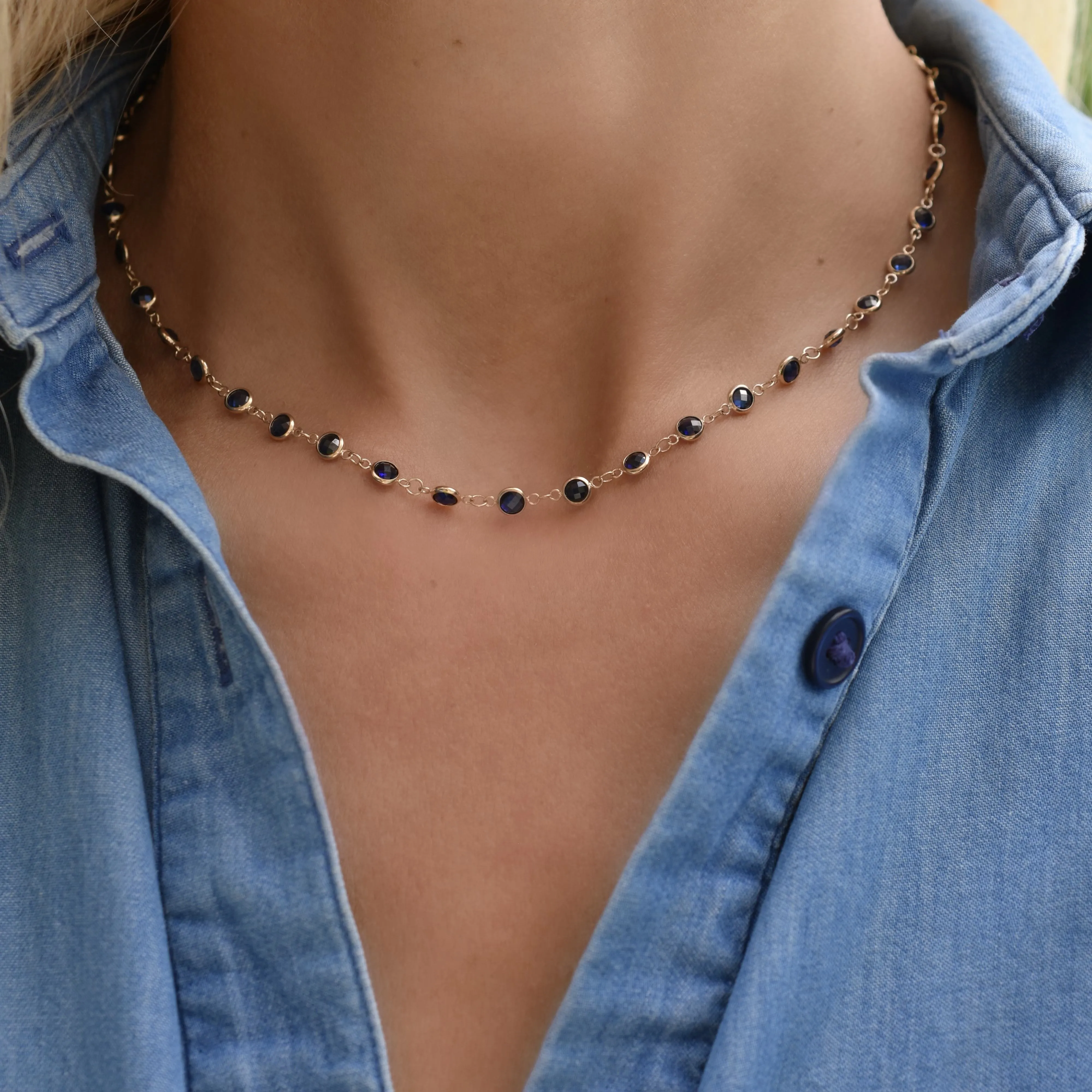 Newport Sapphire Necklace in 14k Gold (September) sold by Haverhill product image thumbnail 3