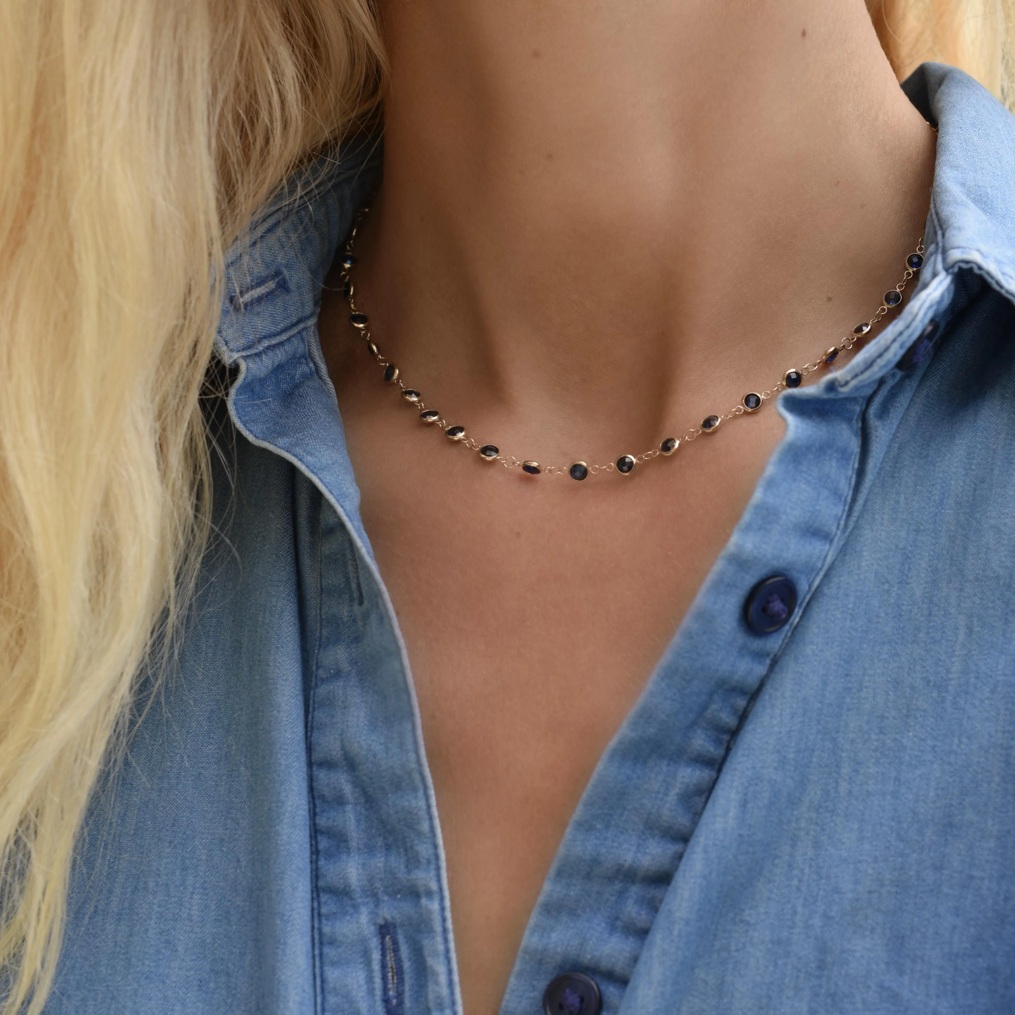 Newport Sapphire Necklace in 14k Gold (September) sold by Haverhill product image thumbnail 2