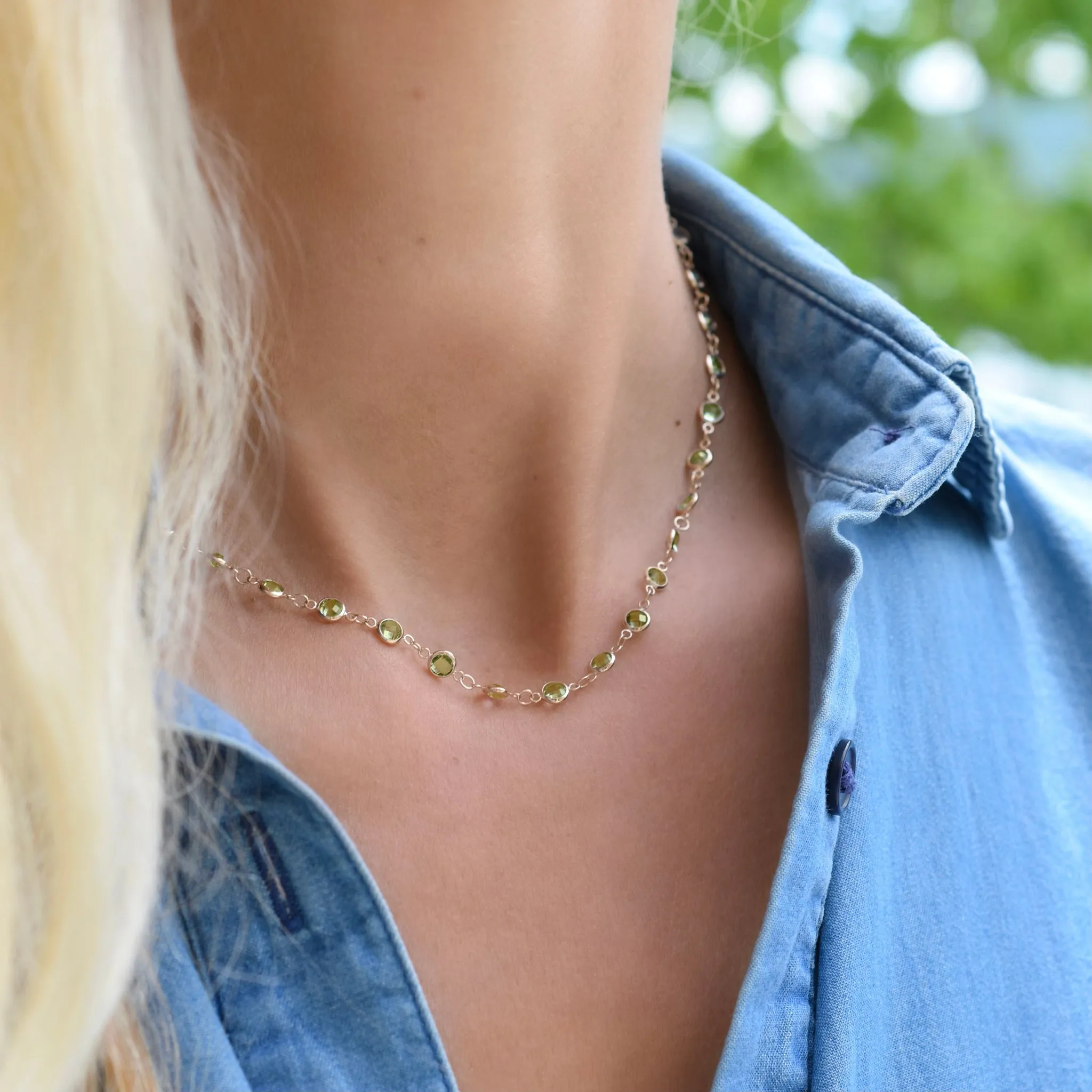 Newport Peridot Necklace in 14k Gold (August) sold by Haverhill product image thumbnail 2