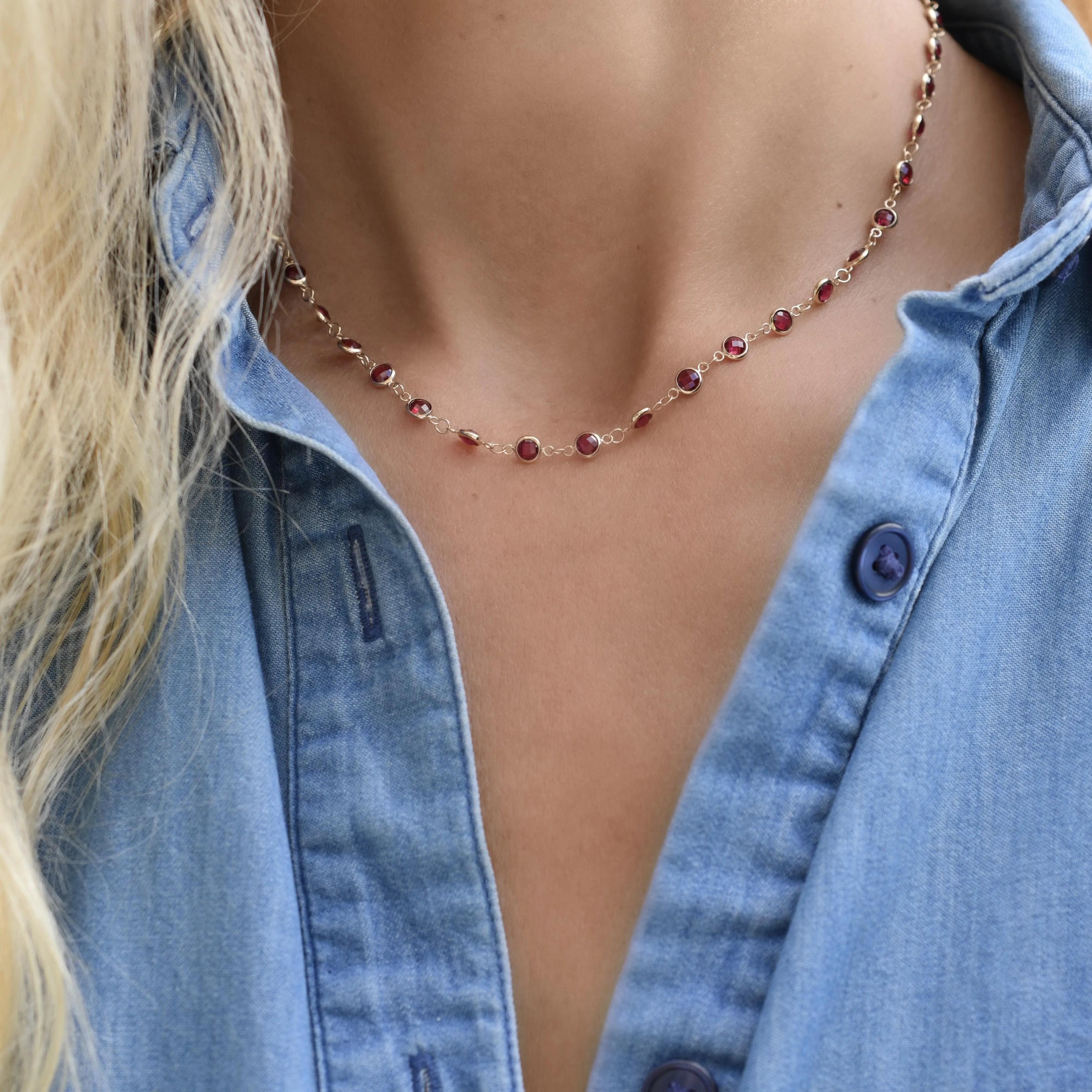 Newport Ruby Necklace in 14k Gold (July) sold by Haverhill product image thumbnail 3