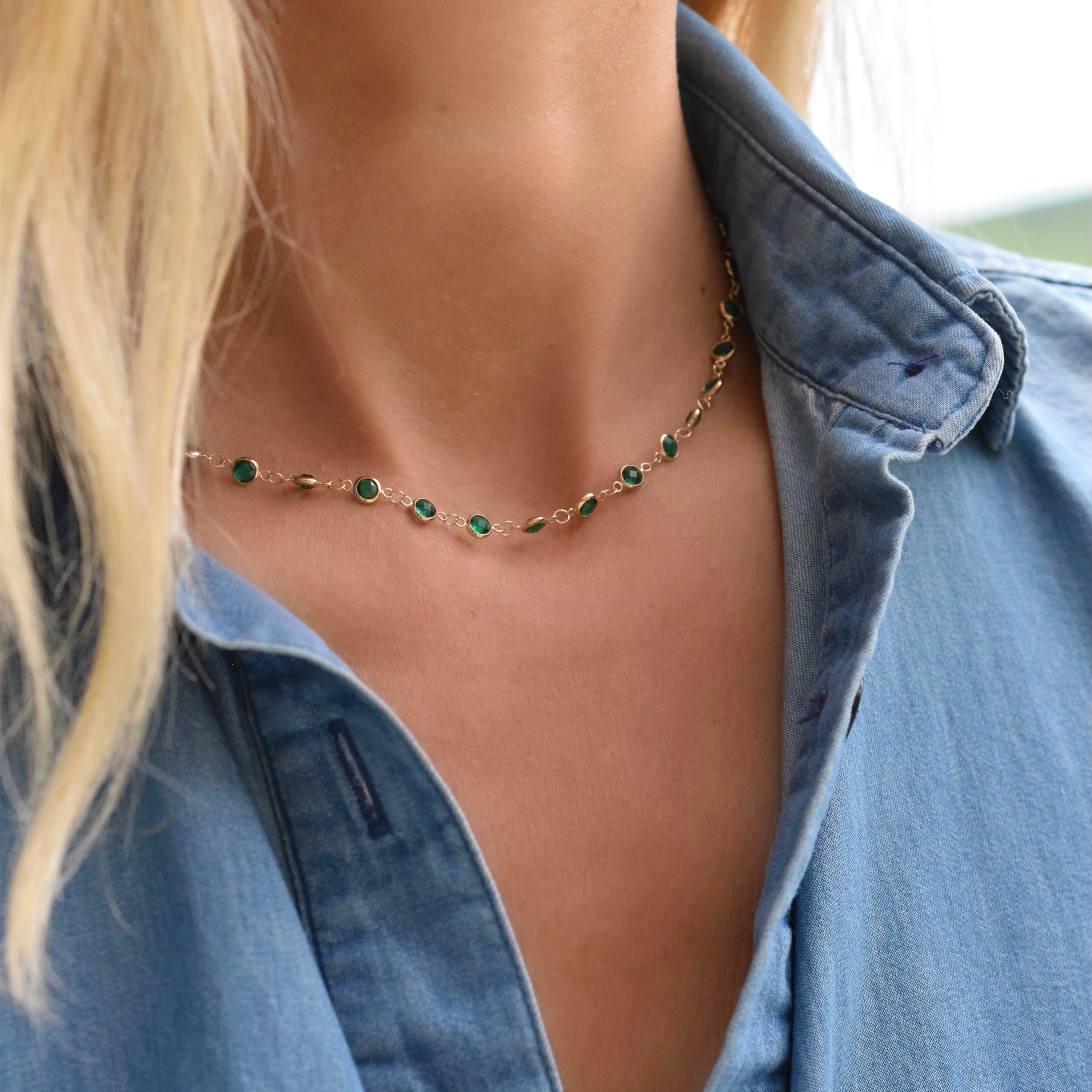 Newport Emerald Necklace in 14k Gold (May) sold by Haverhill product image thumbnail 2