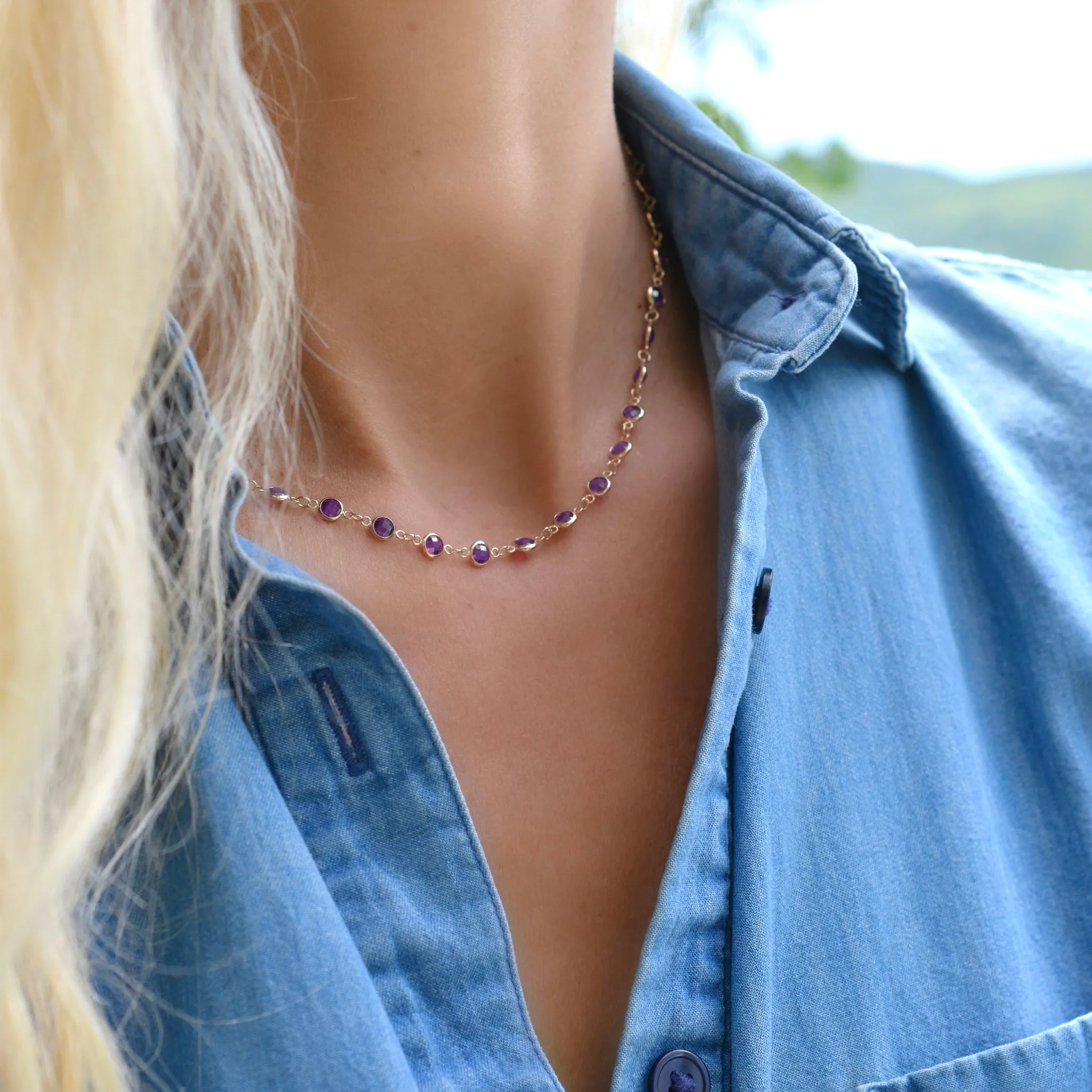 Newport Amethyst Necklace in 14k Gold (February) sold by Haverhill product image thumbnail 2