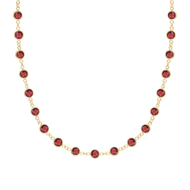 Newport Garnet Necklace in 14k Gold (January) sold by Haverhill