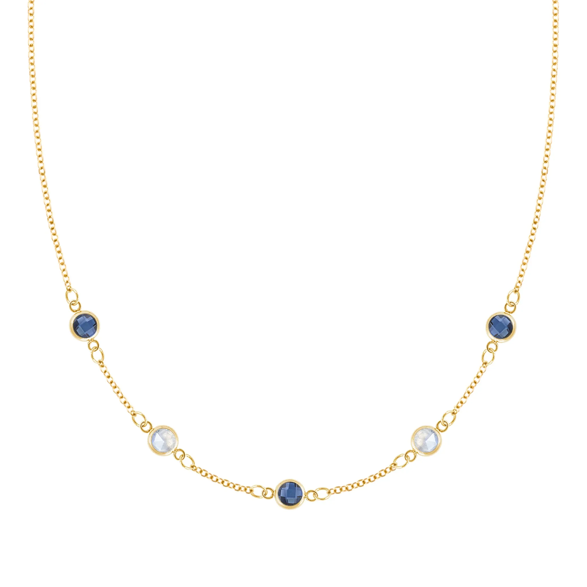 Wisdom 5 Stone Necklace in 14k Gold sold by Haverhill