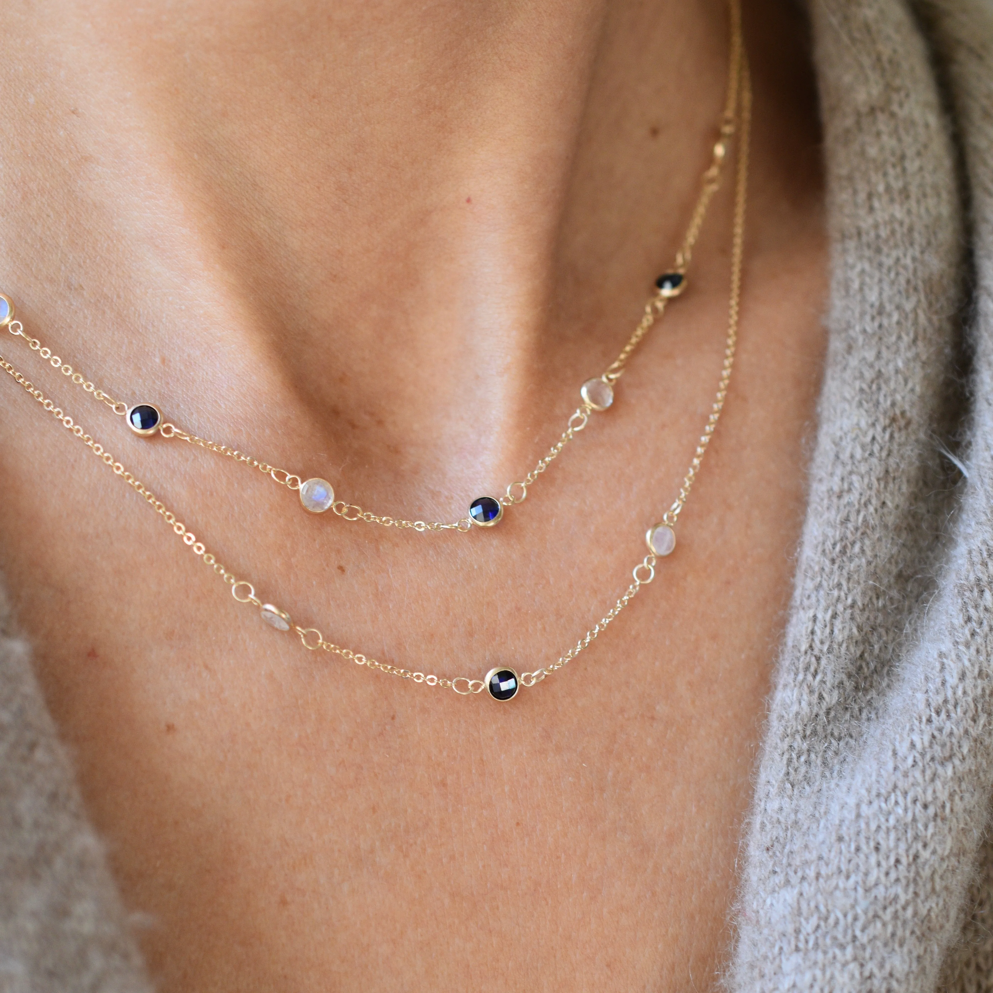 Wisdom 3 Stone Necklace in 14k Gold sold by Haverhill product image thumbnail 3