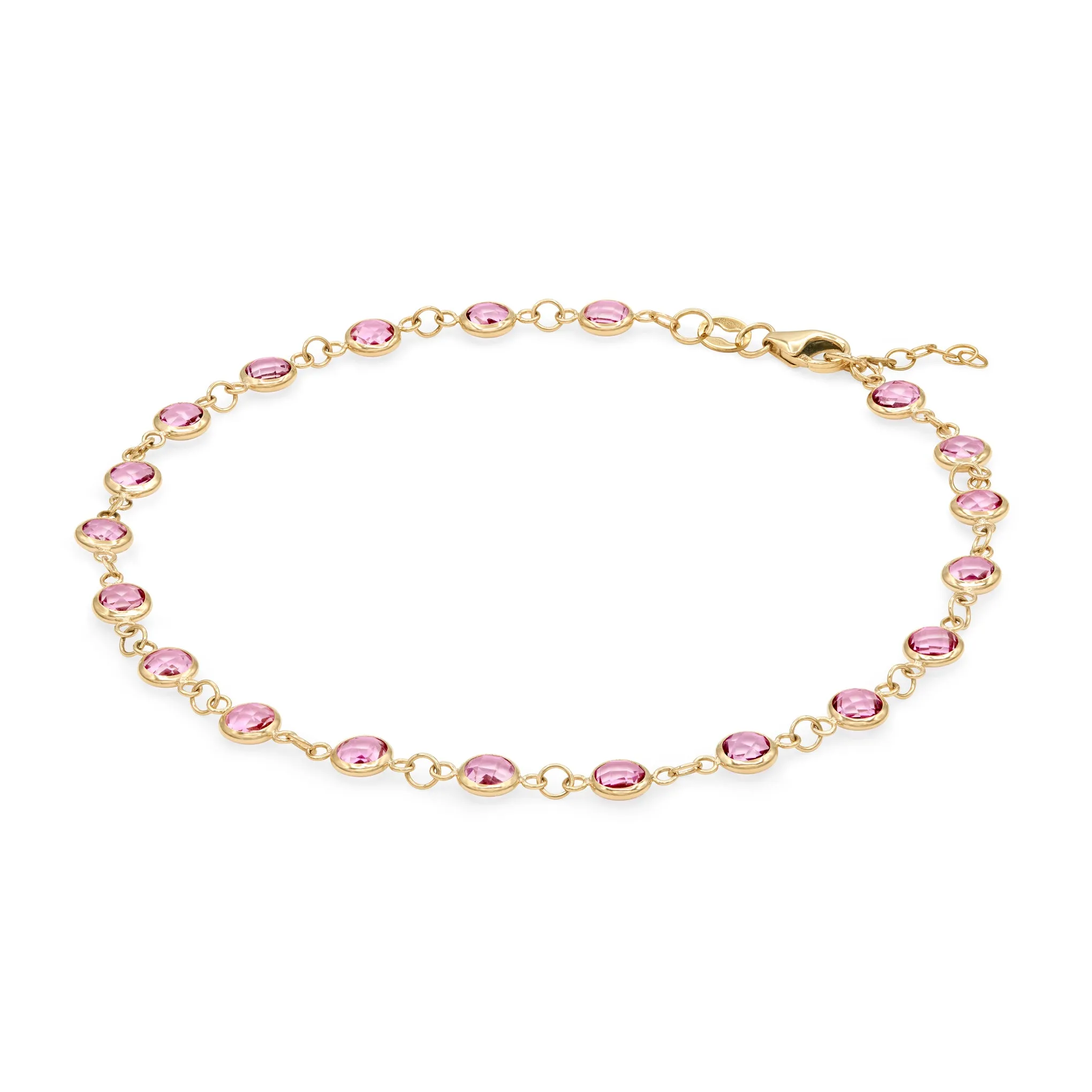 Newport Pink Sapphire Bracelet in 14k Gold (October) sold by Haverhill product image thumbnail 4