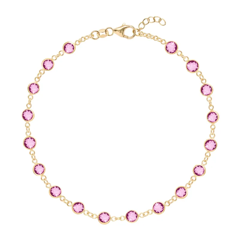 Newport Pink Sapphire Bracelet in 14k Gold (October) sold by Haverhill