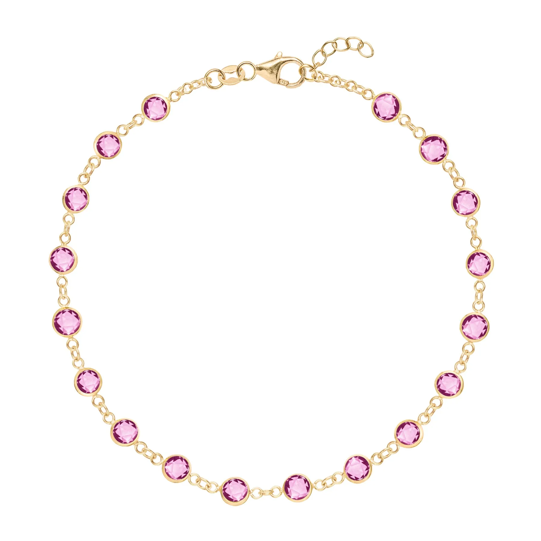 Newport Pink Sapphire Bracelet in 14k Gold (October) sold by Haverhill