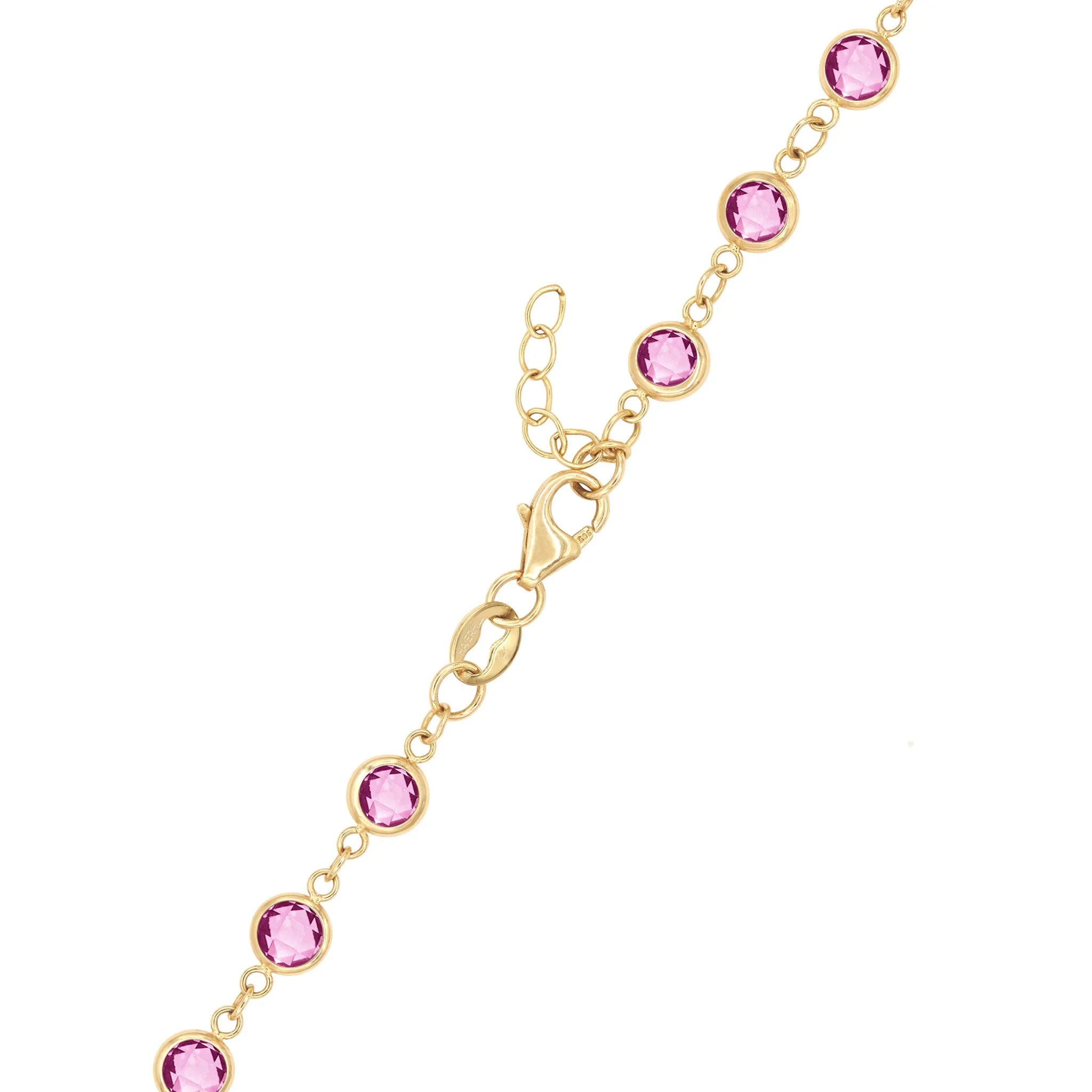 Newport Pink Sapphire Bracelet in 14k Gold (October) sold by Haverhill product image thumbnail 5