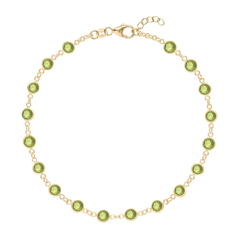 Newport Peridot Bracelet in 14k Gold (August) sold by Haverhill