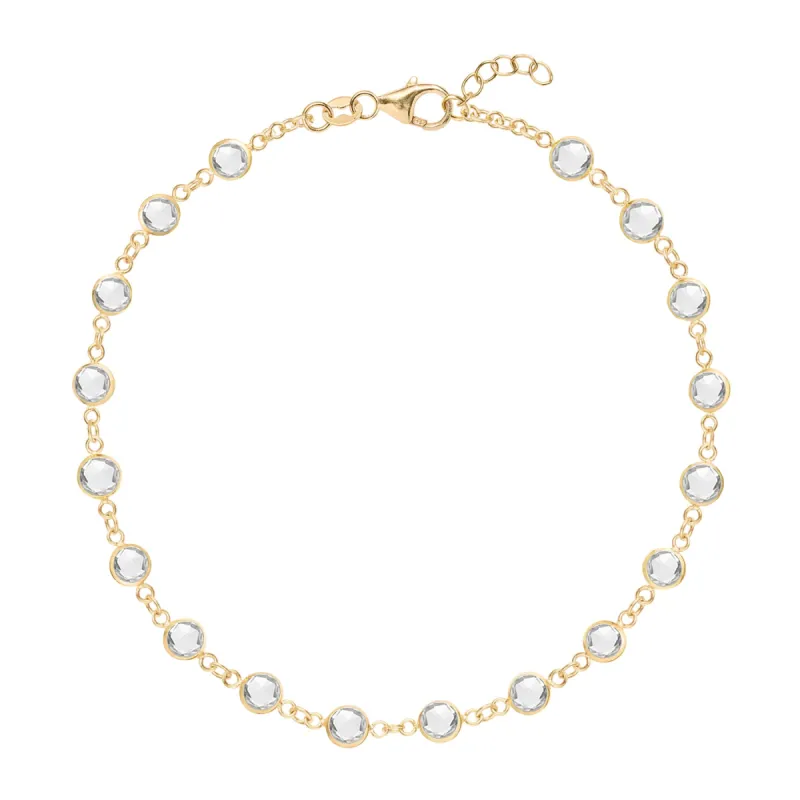 Newport White Topaz Bracelet in 14k Gold (April) sold by Haverhill