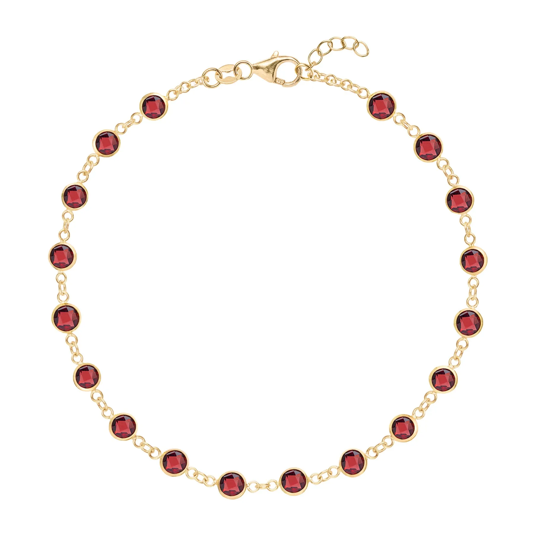 Newport Garnet Bracelet in 14k Gold (January) sold by Haverhill