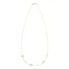 3 Letter & 3 Petite Birthstone Necklace in 14k Gold (Single Spacing) sold by Haverhill