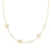 3 Letter & 3 Petite Birthstone Necklace in 14k Gold (Single Spacing) sold by Haverhill