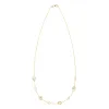 4 Letter & 4 Petite Birthstone Necklace in 14k Gold (Single Spacing) sold by Haverhill