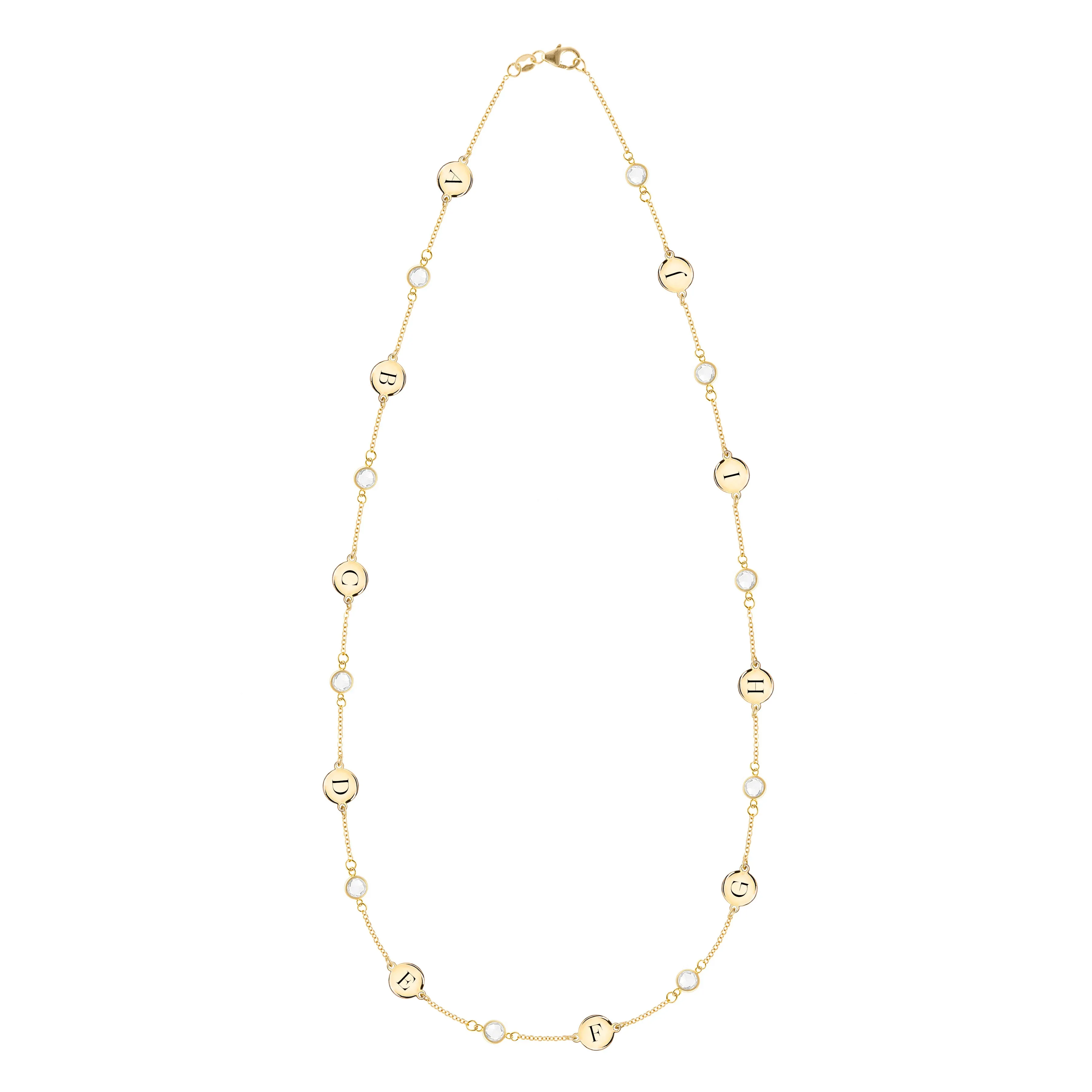 10 Letter & 10 Petite Birthstone Necklace in 14k Gold (Single Spacing) sold by Haverhill product image thumbnail 4