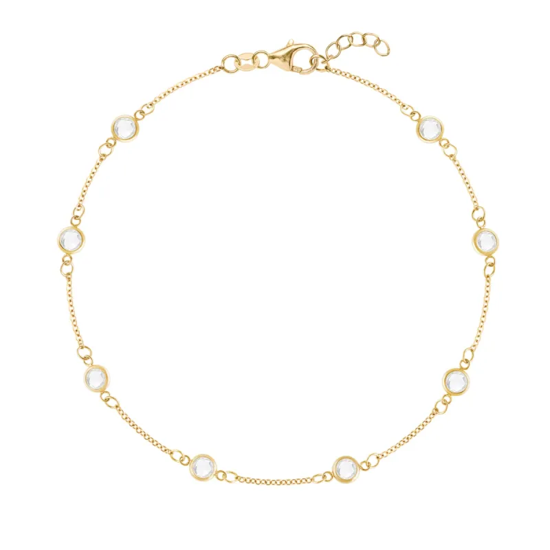 Petite 8 Birthstone Bracelet in 14k Gold sold by Haverhill