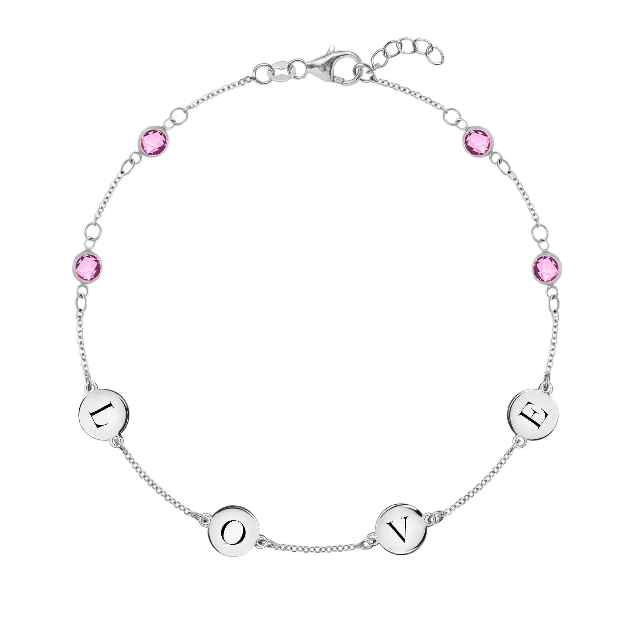 Pink Awareness LOVE Bracelet in 14k Gold sold by Haverhill product image thumbnail 4