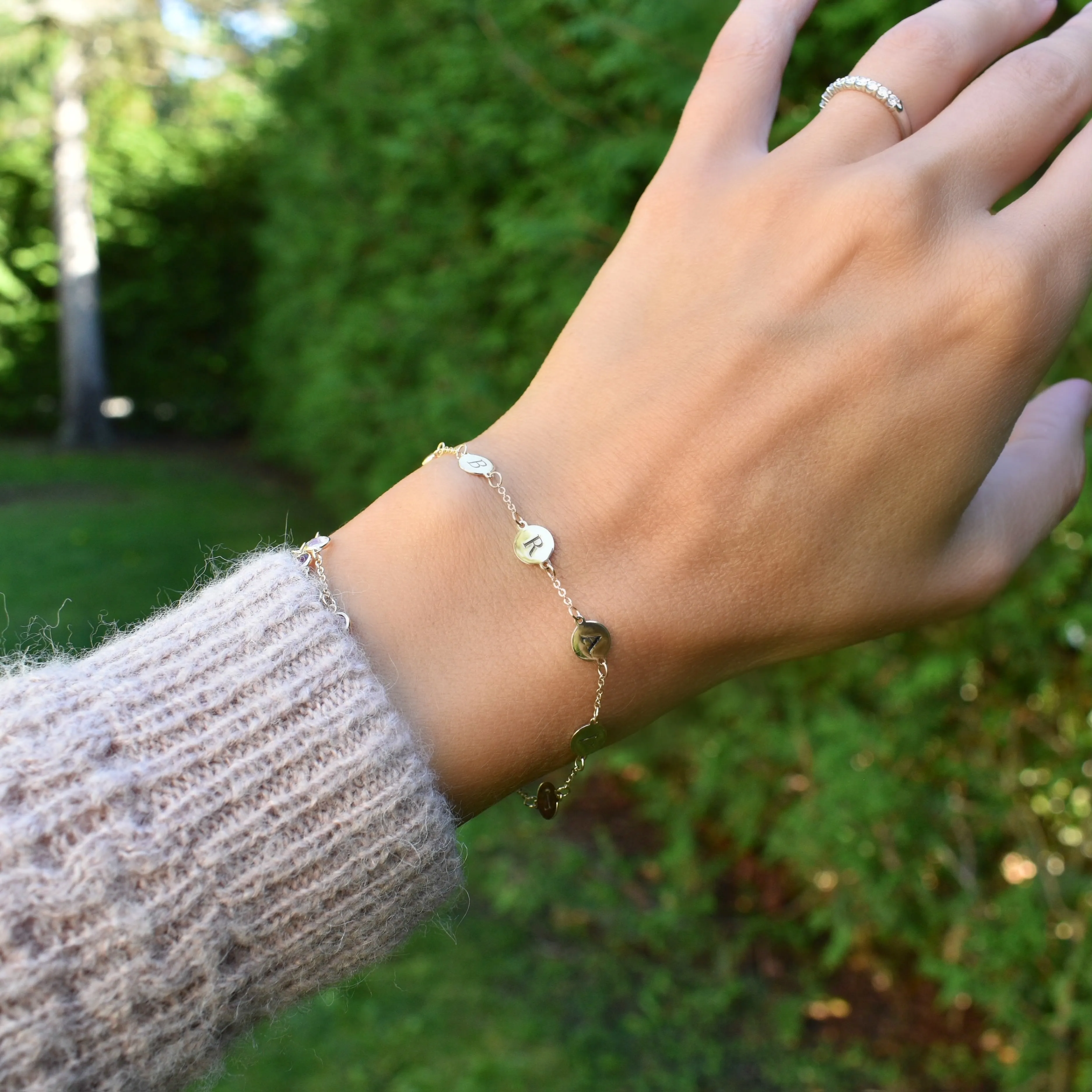 Pink Awareness BRAVE Bracelet in 14k Gold sold by Haverhill product image thumbnail 2