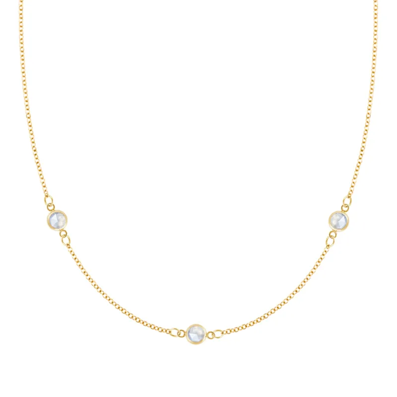 Bayberry 3 Moonstone Necklace in 14k Gold (June) sold by Haverhill