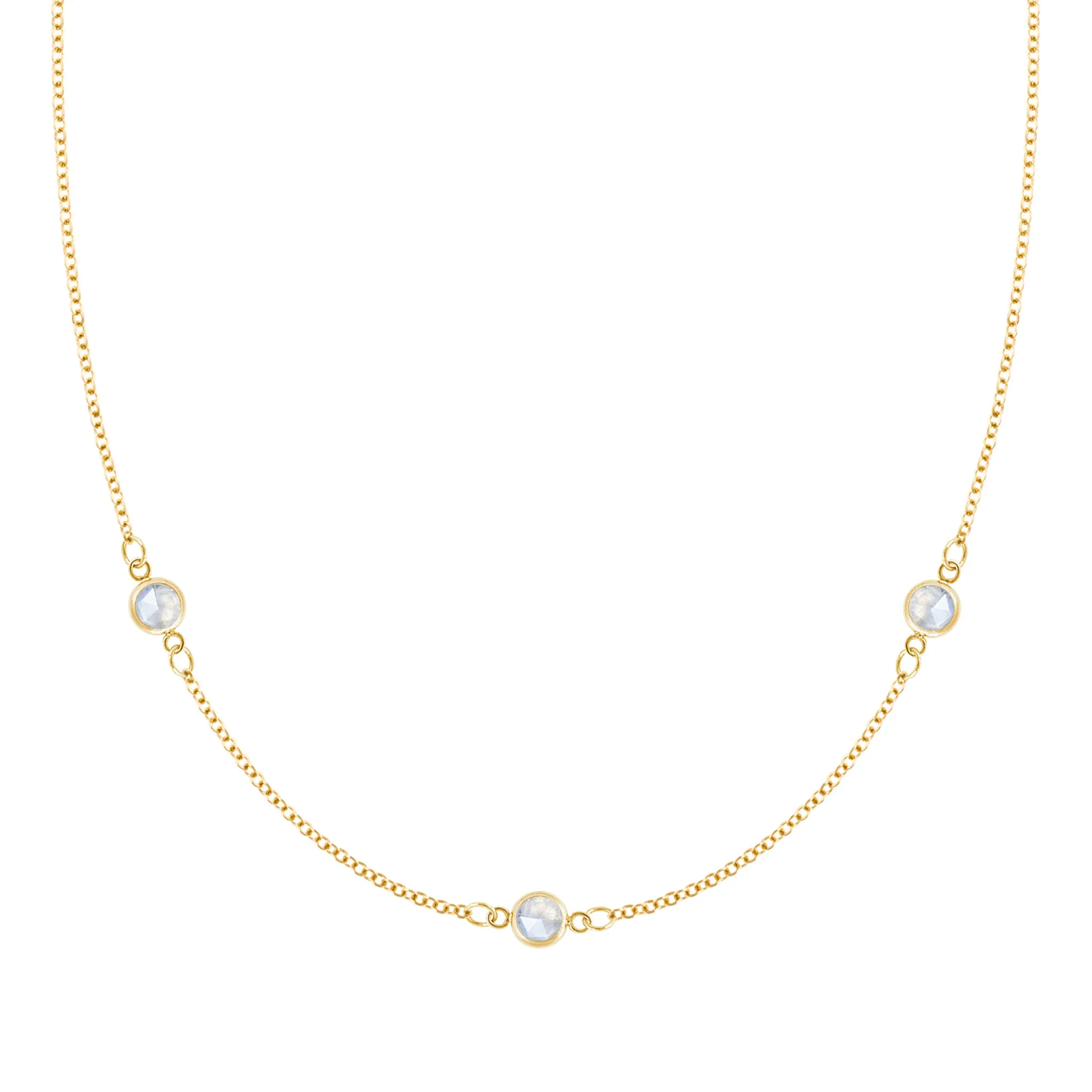 Bayberry 3 Moonstone Necklace in 14k Gold (June) sold by Haverhill