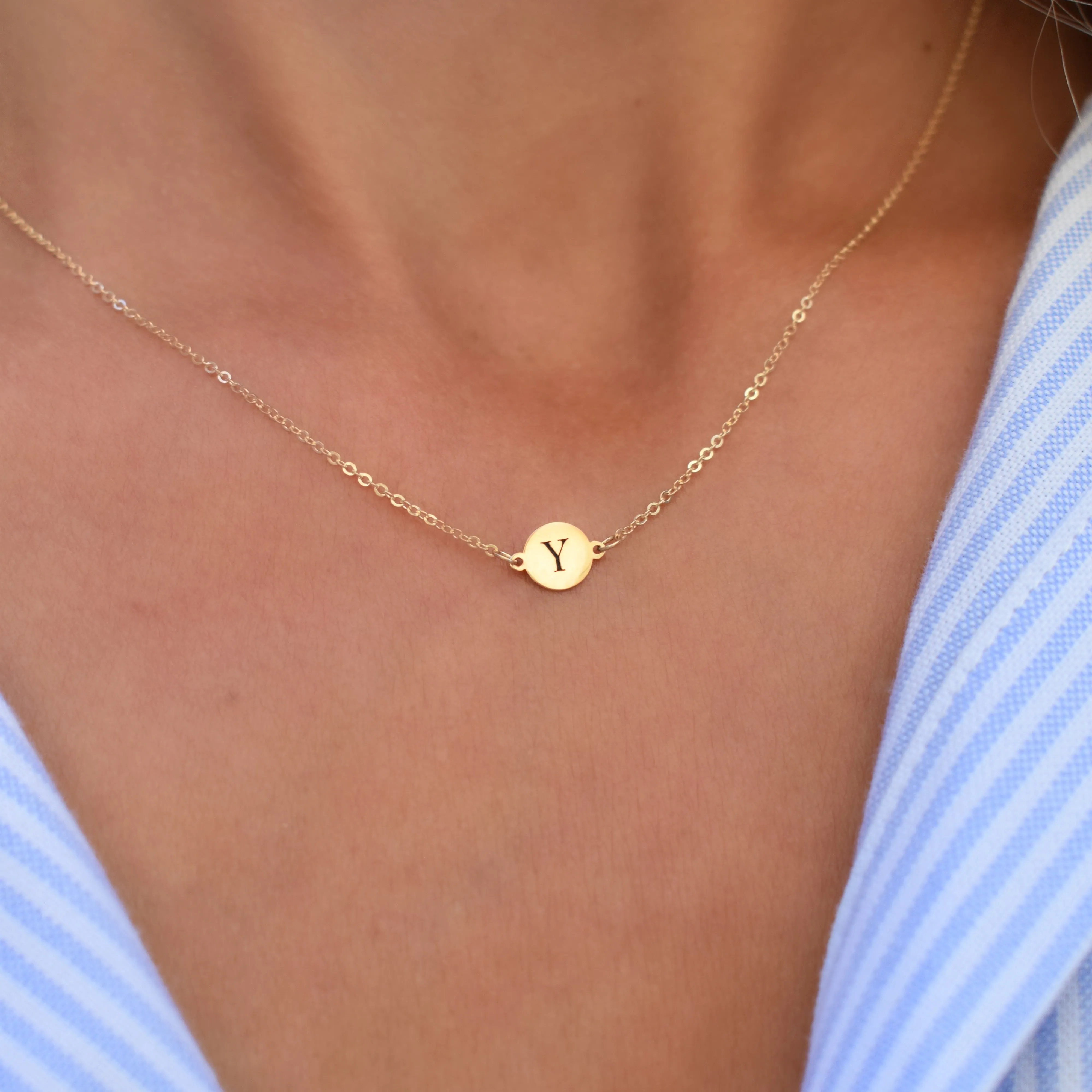 Letter Y Necklace in 14k Gold sold by Haverhill product image thumbnail 3