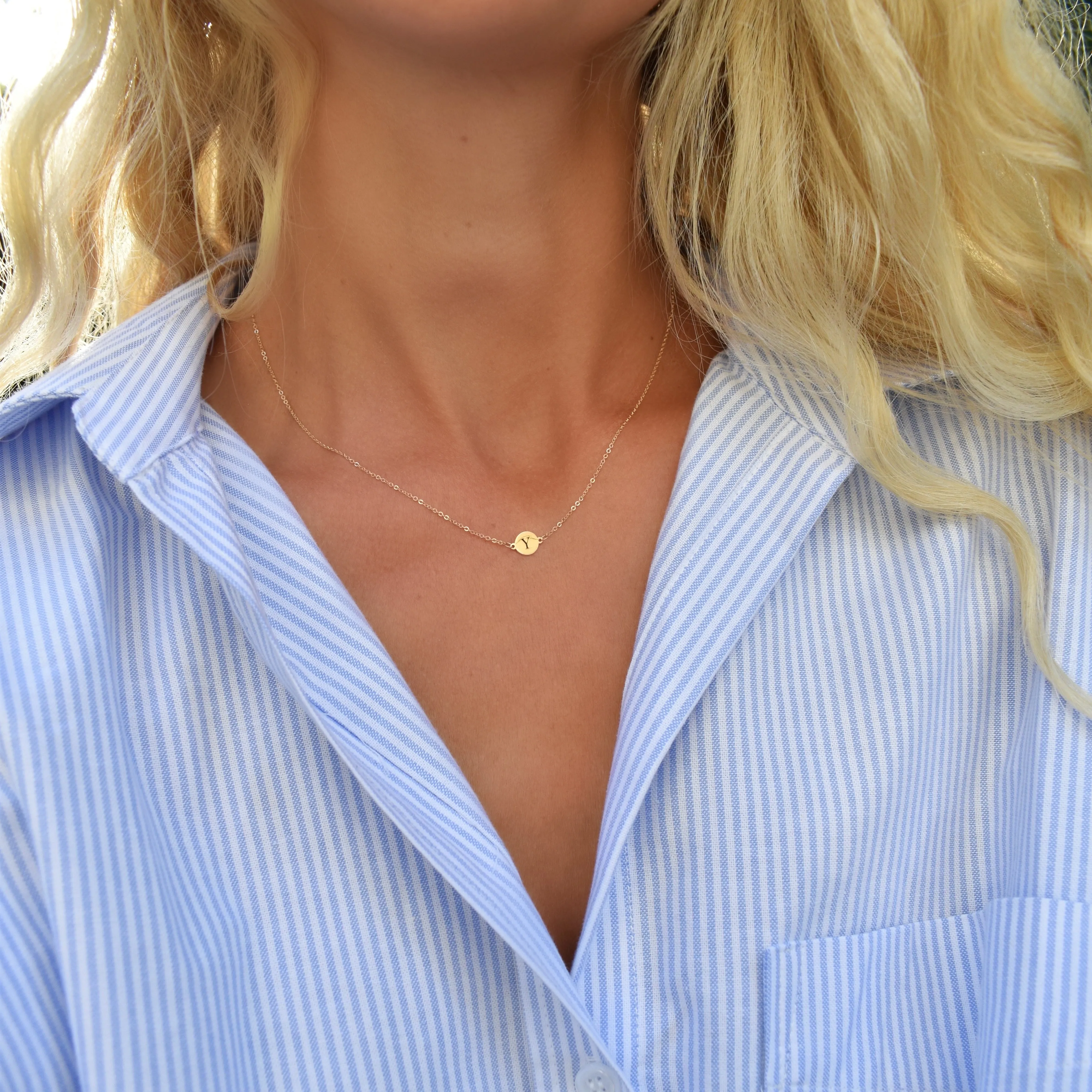 Letter Y Necklace in 14k Gold sold by Haverhill product image thumbnail 2