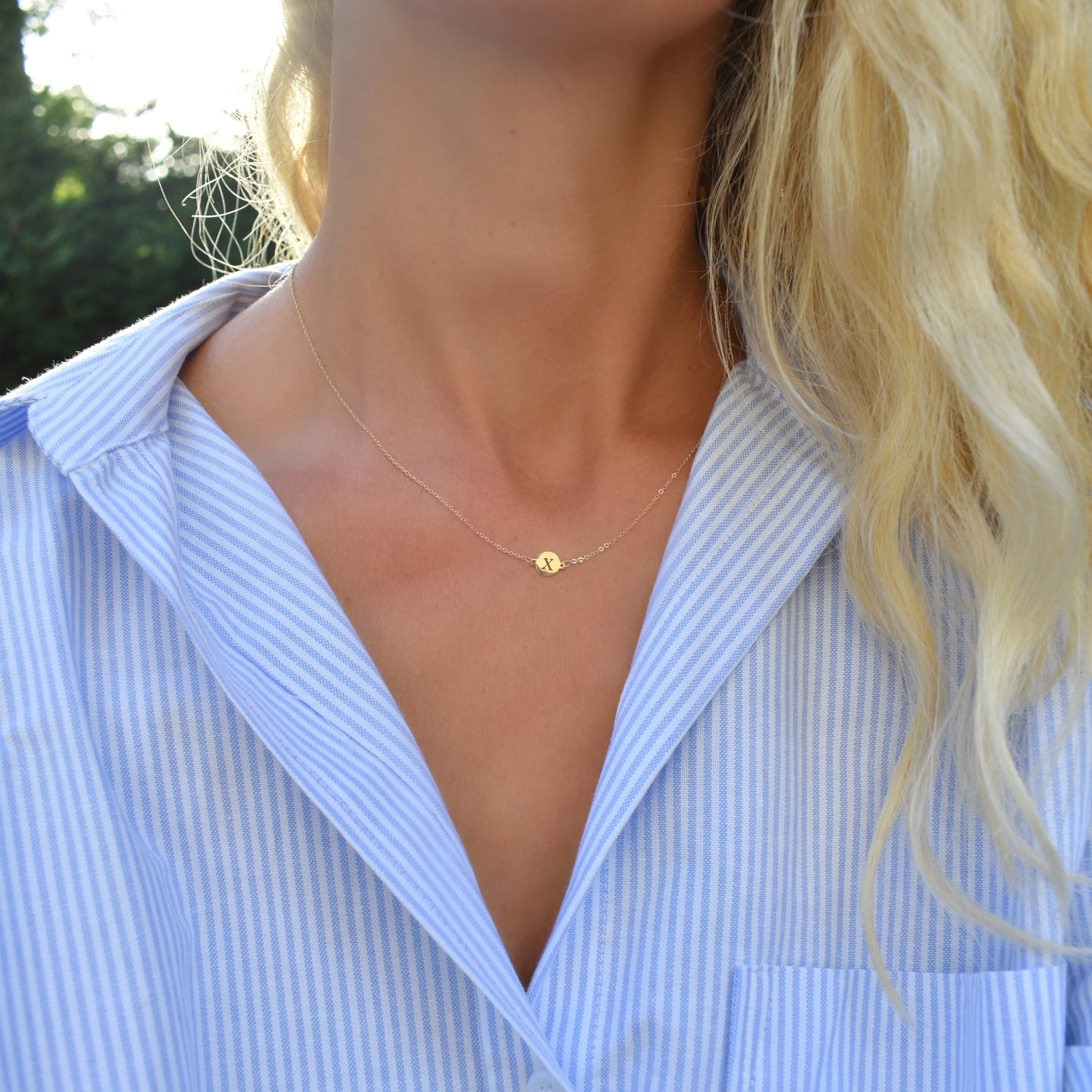 Letter X Necklace in 14k Gold sold by Haverhill product image thumbnail 2