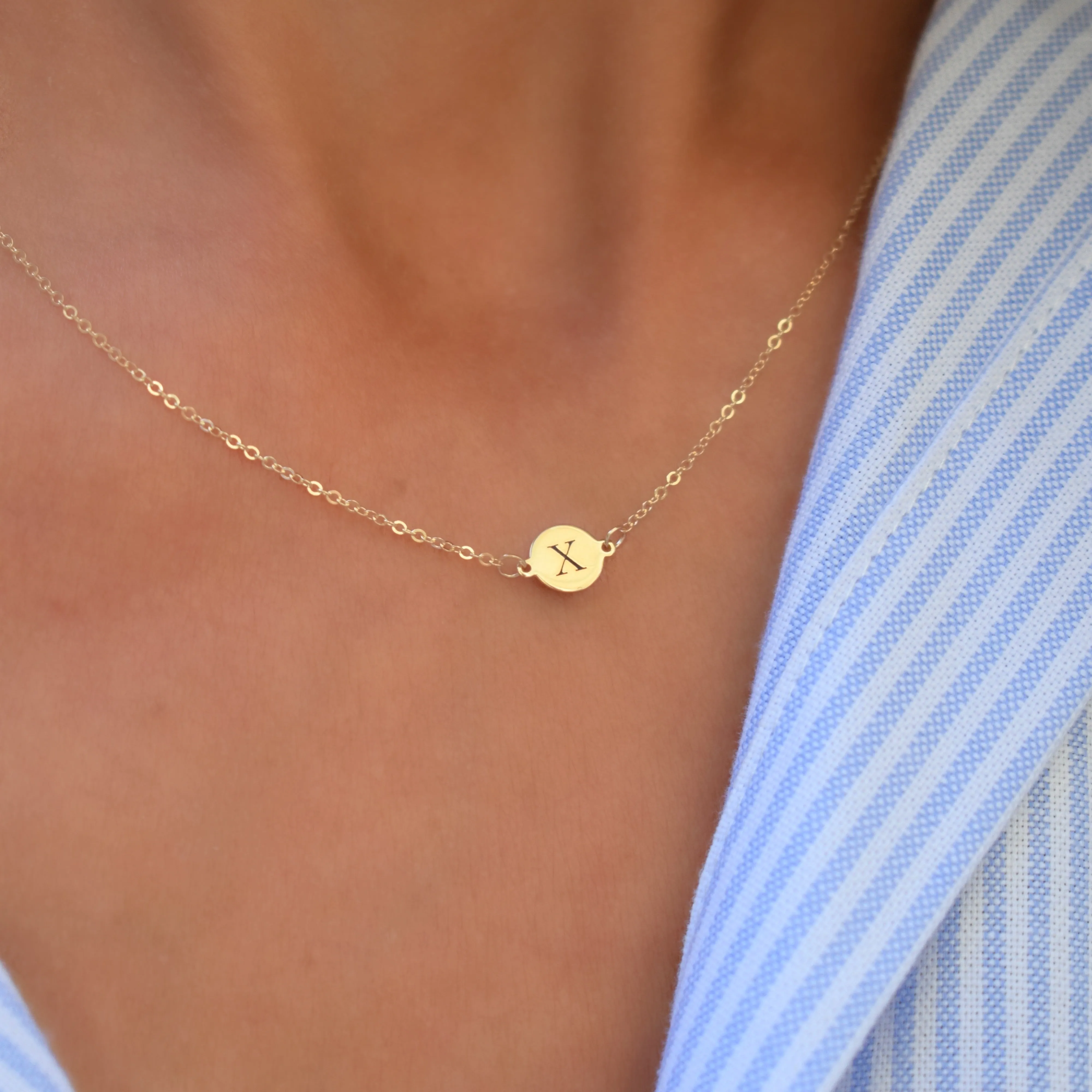 Letter X Necklace in 14k Gold sold by Haverhill product image thumbnail 3