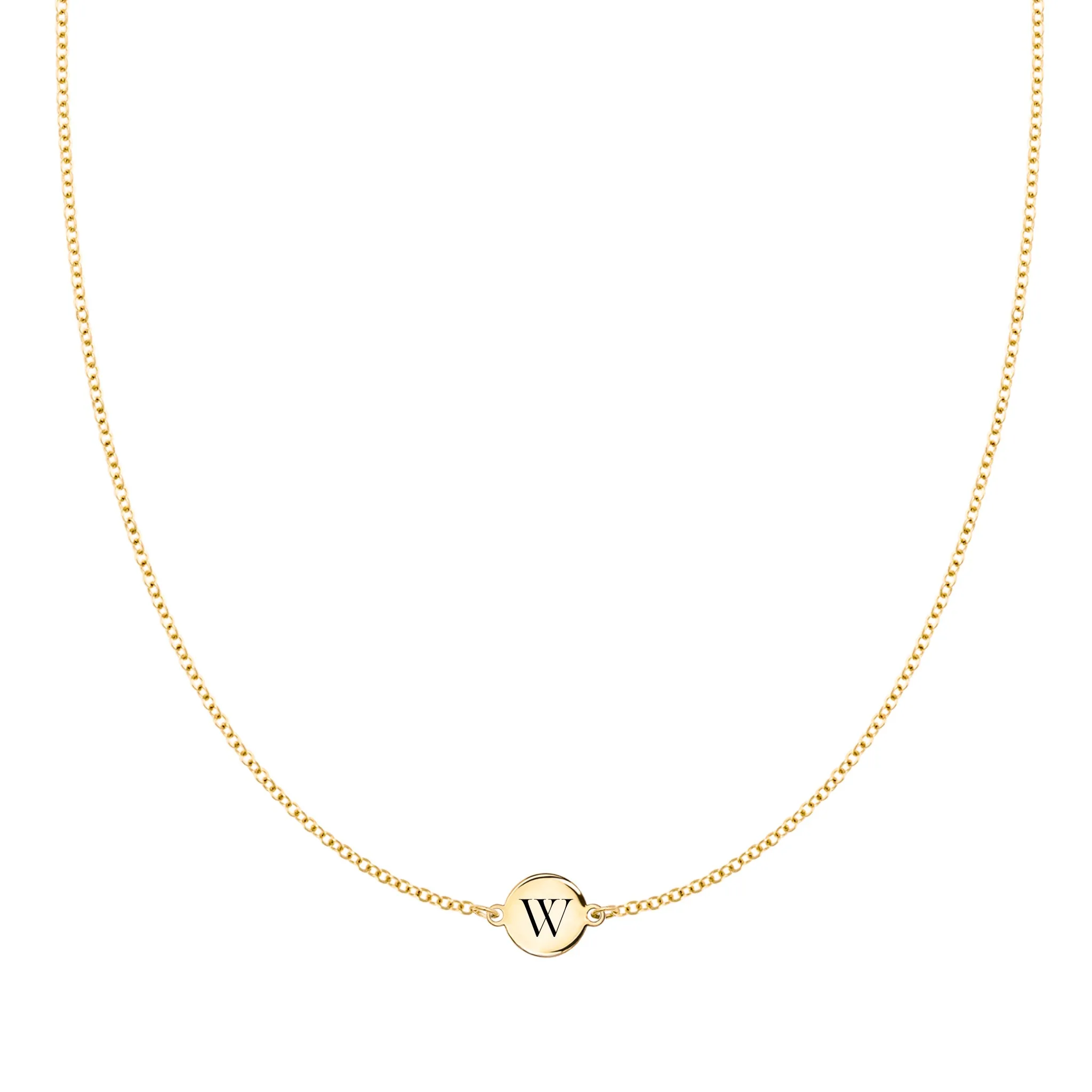 Letter W Necklace in 14k Gold sold by Haverhill