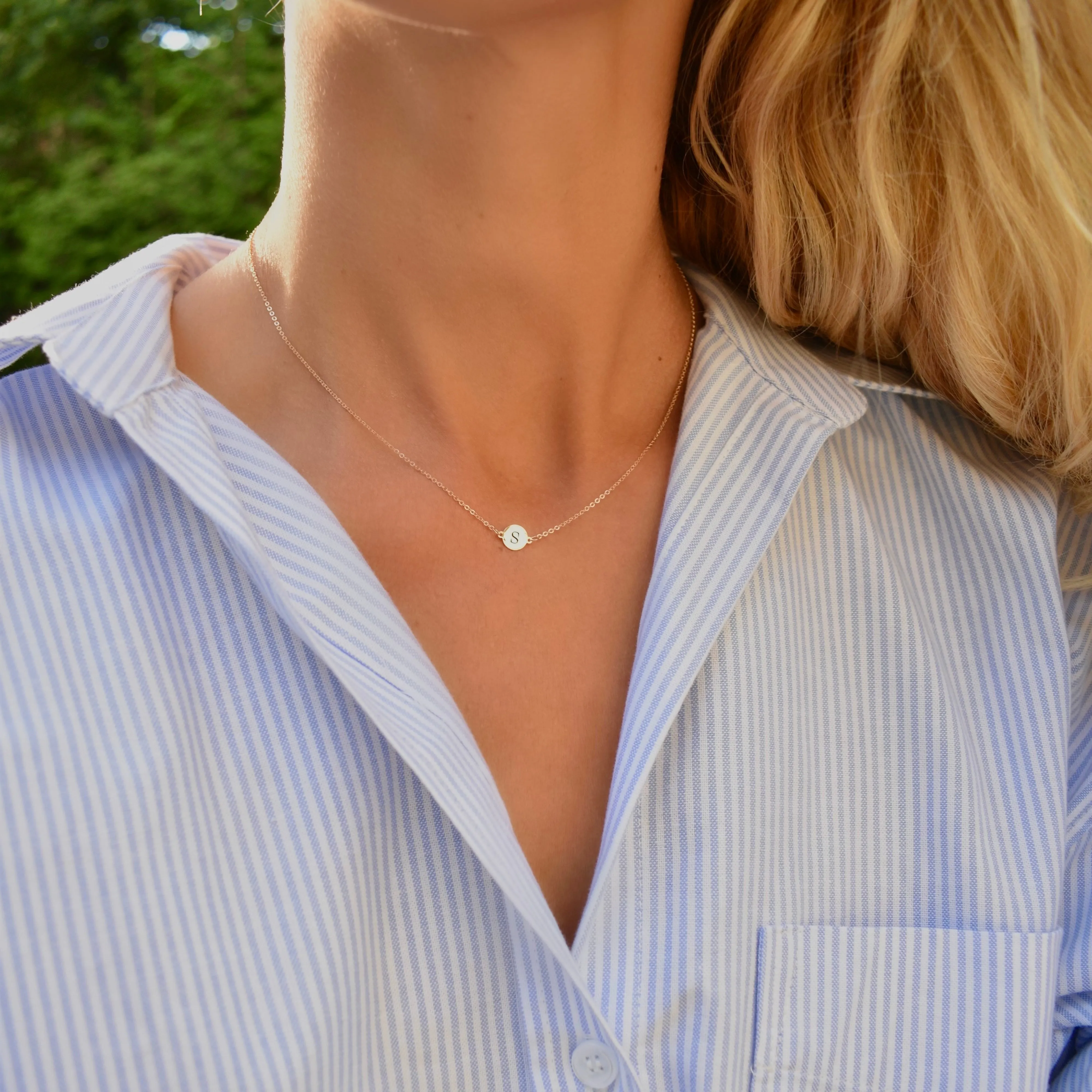 Letter S Necklace in 14k Gold sold by Haverhill product image thumbnail 2