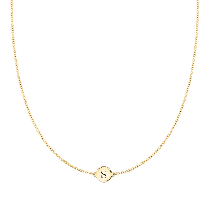 Letter S Necklace in 14k Gold sold by Haverhill