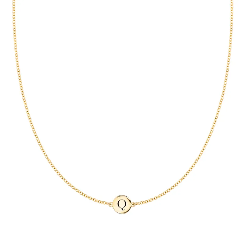 Letter Q Necklace in 14k Gold sold by Haverhill