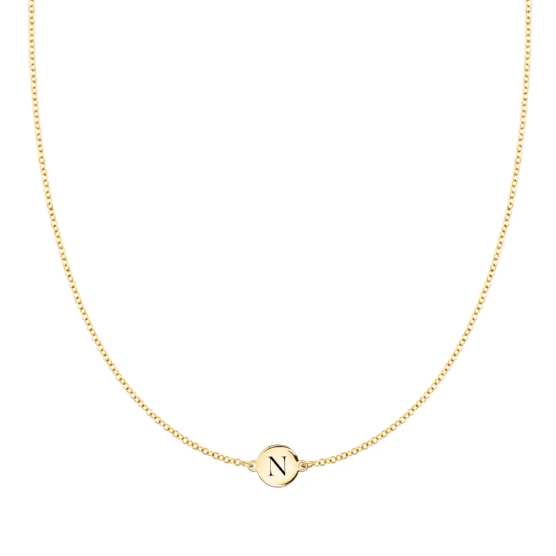 Letter N Necklace in 14k Gold sold by Haverhill