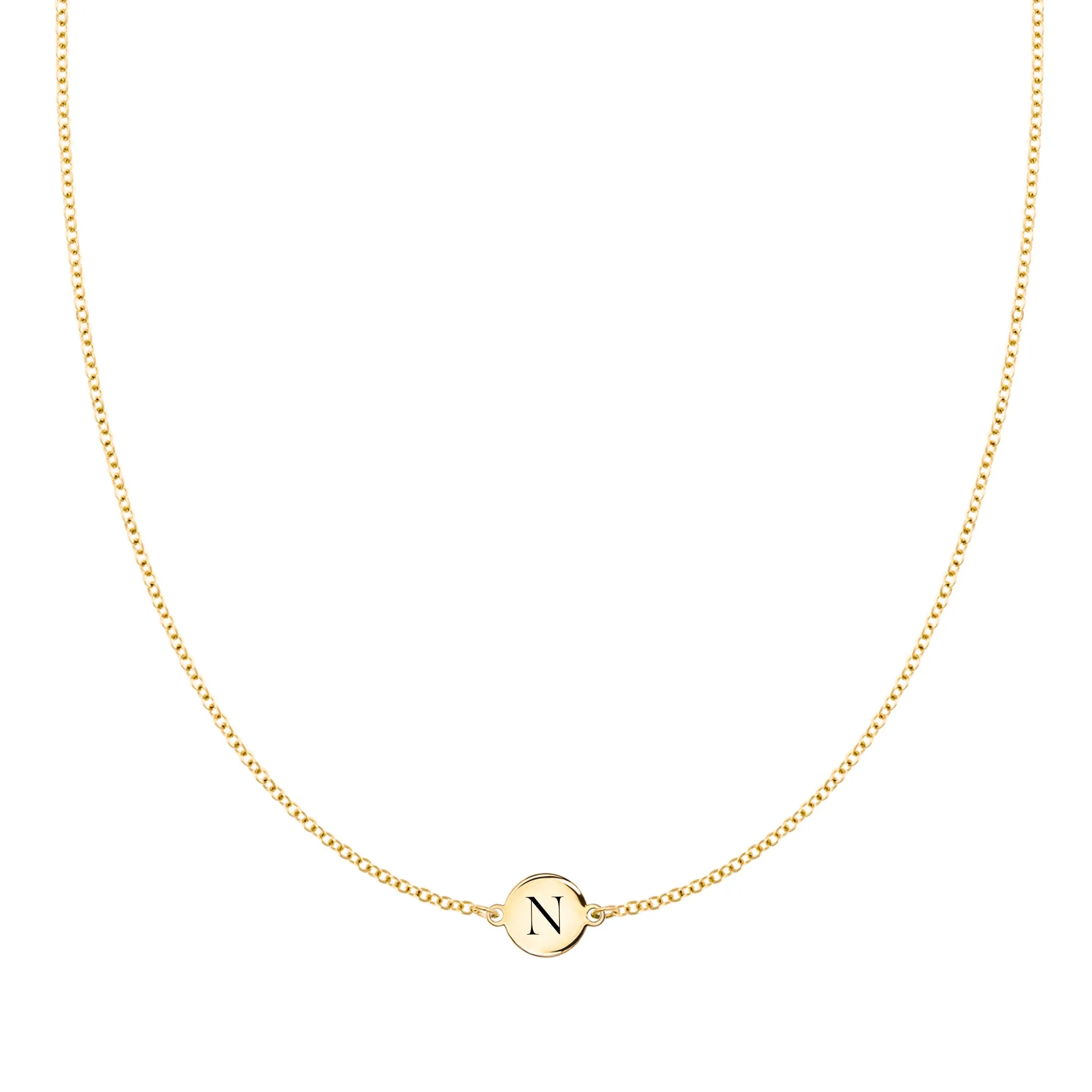 Letter N Necklace in 14k Gold sold by Haverhill
