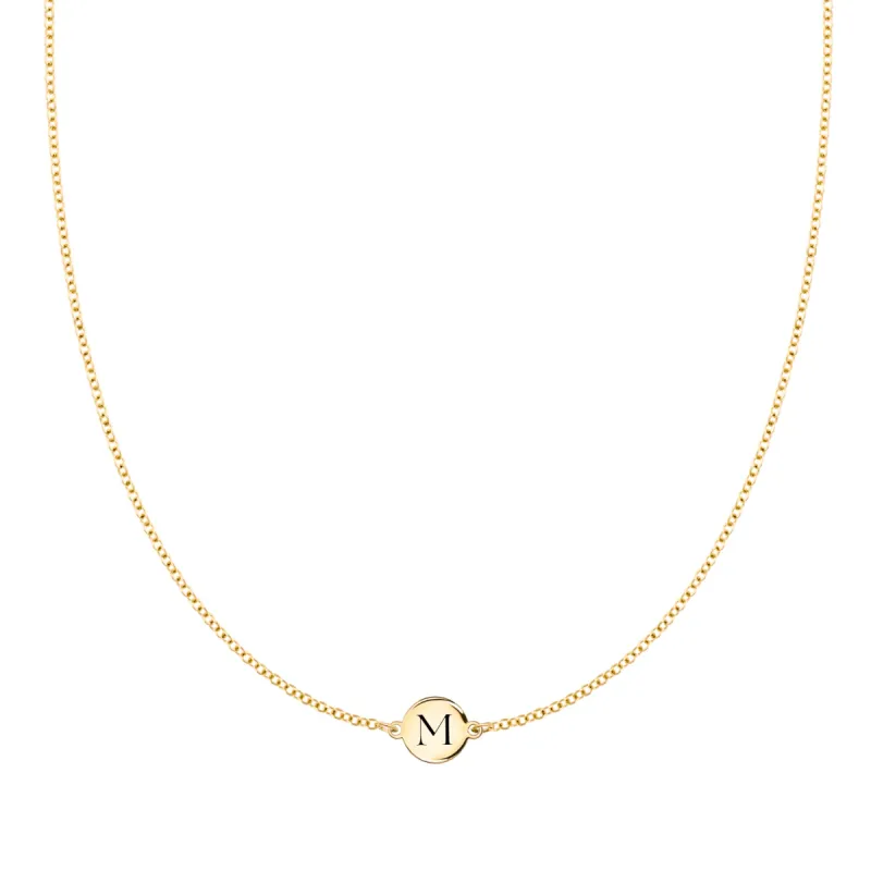 Letter M Necklace in 14k Gold sold by Haverhill
