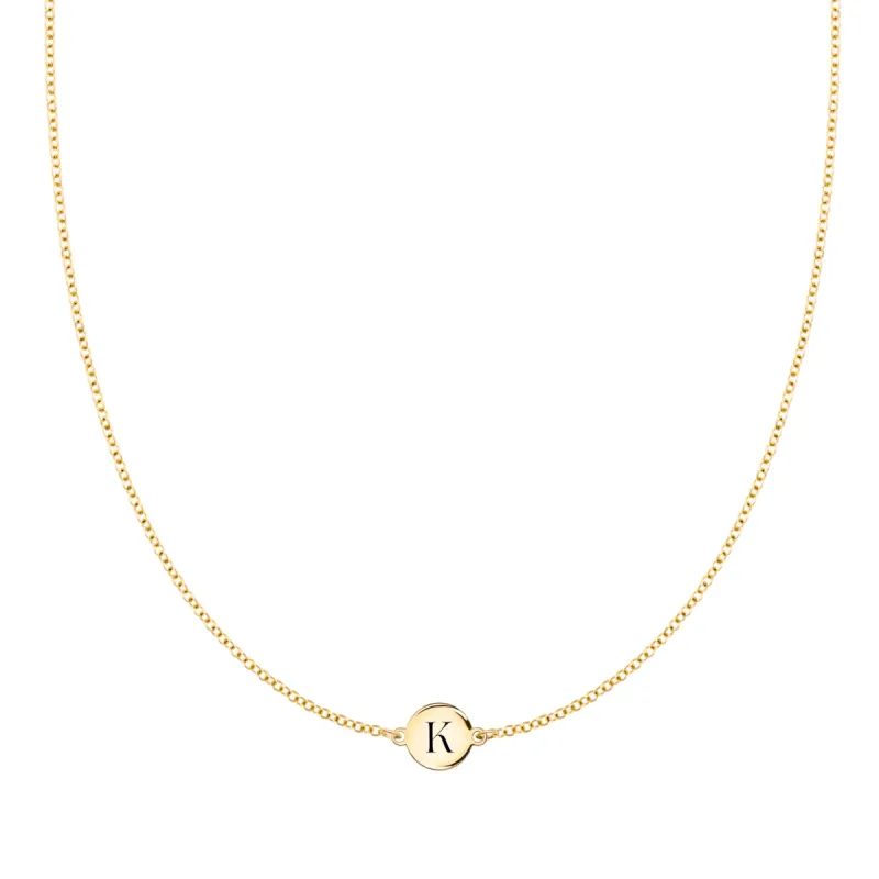 Letter K Necklace in 14k Gold sold by Haverhill