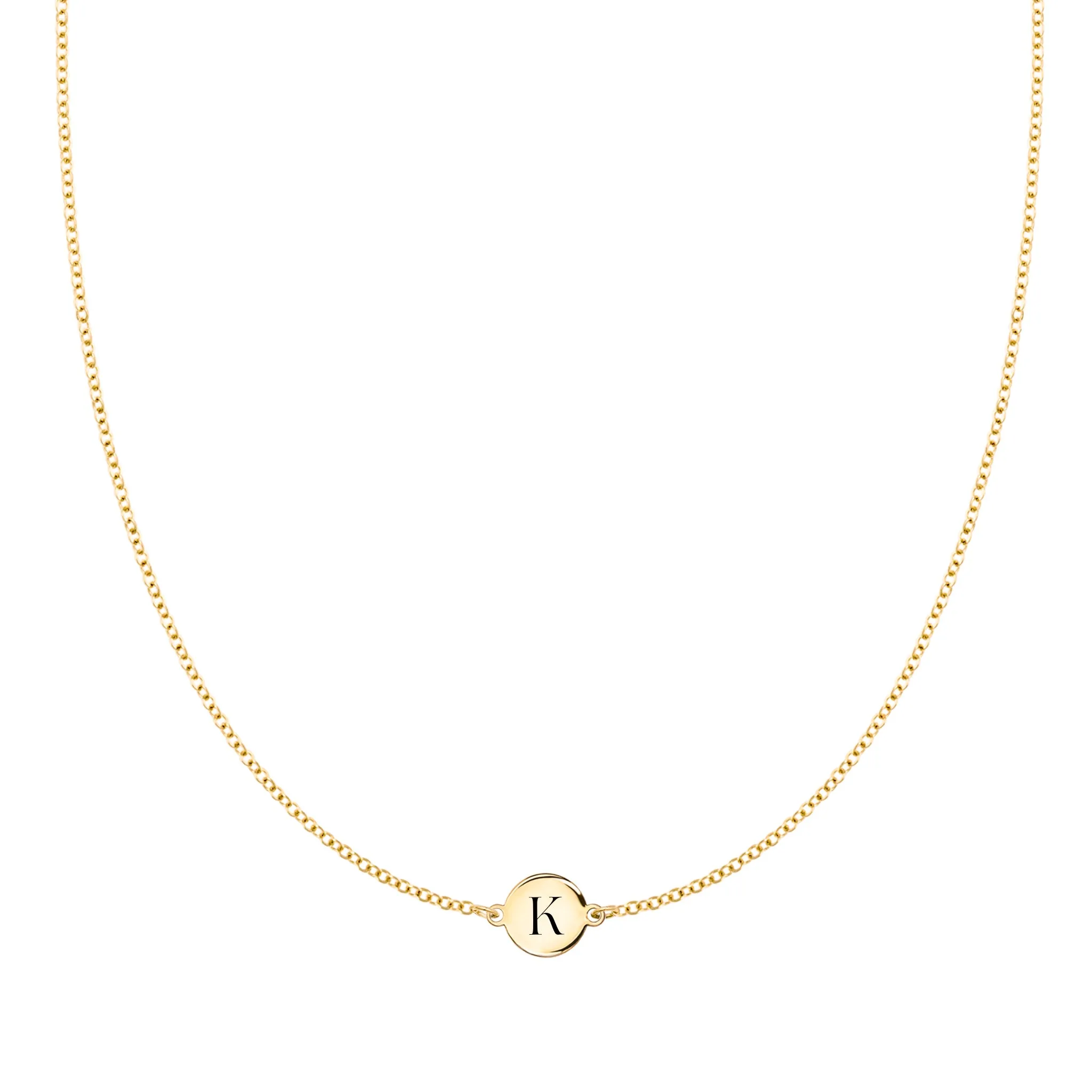 Letter K Necklace in 14k Gold sold by Haverhill
