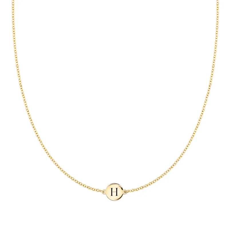 Letter H Necklace in 14k Gold sold by Haverhill