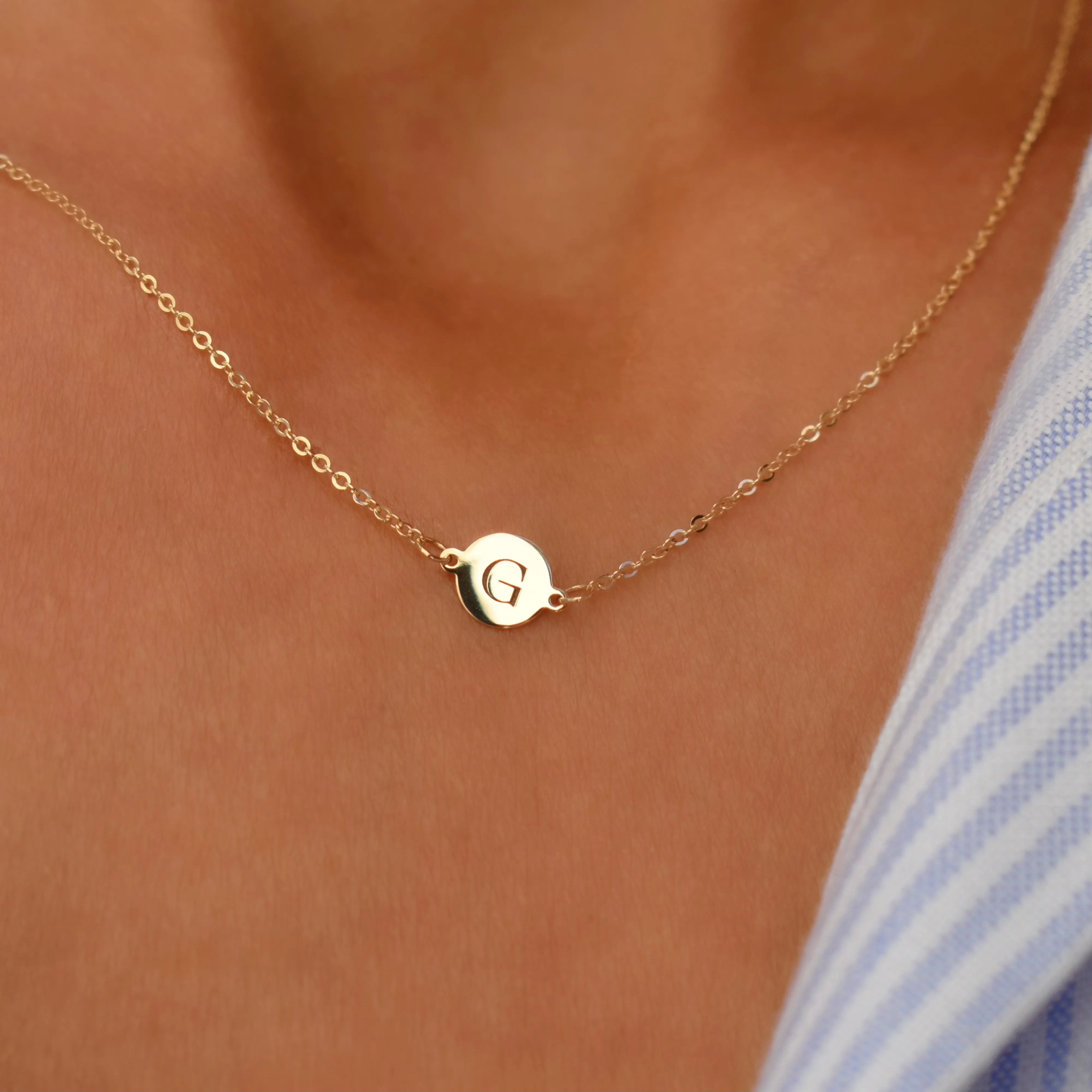 Letter G Necklace in 14k Gold sold by Haverhill product image thumbnail 3